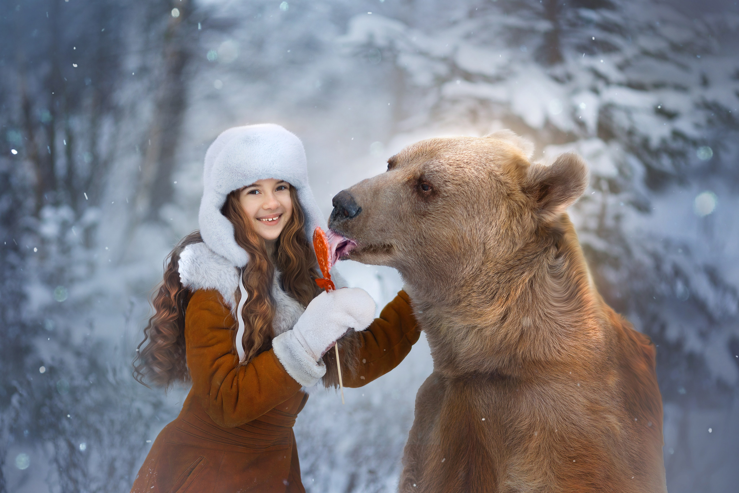 Фотосессия с медведем. Фотограф Лия Милк | Москва, Подмосковье