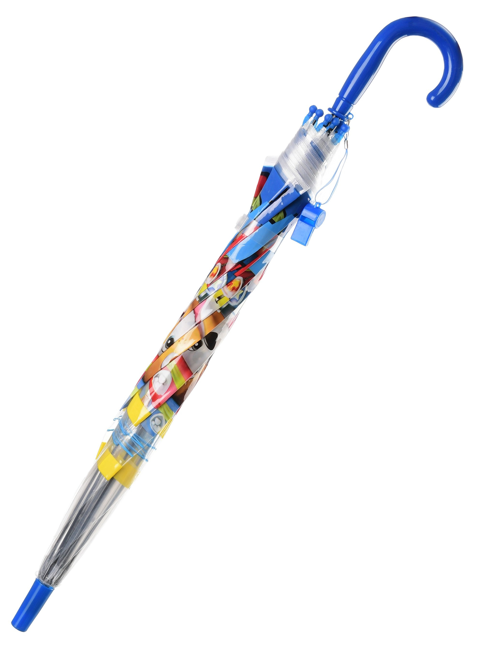 синий зонтик для детей с рисунками на белом фоне