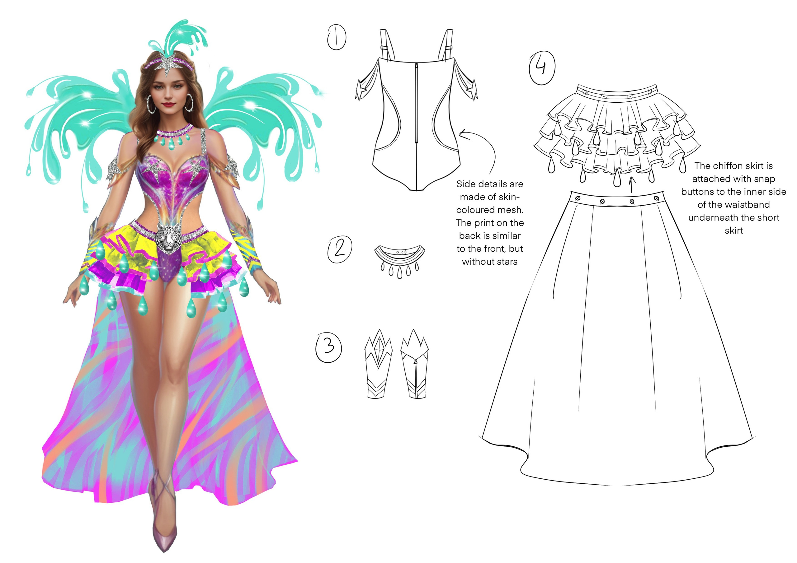 ACROBATIC AND DANCE. Costume Design for Theme Parks & Live Performances | Character & Parade & Stage Costumes | 2D & 3D Costume Illustrations