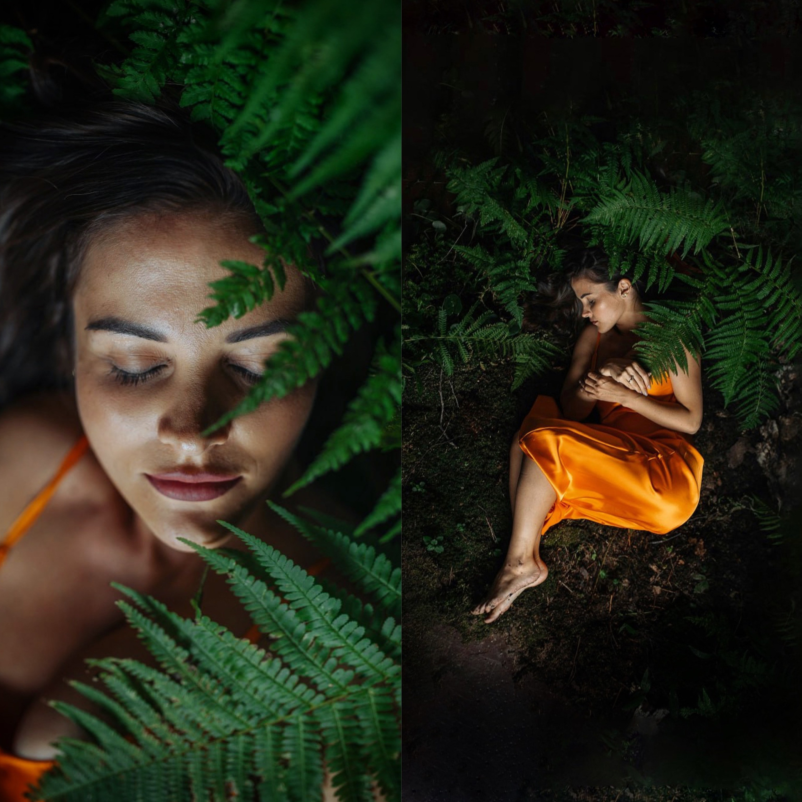 лесная нимфа в папоротнике