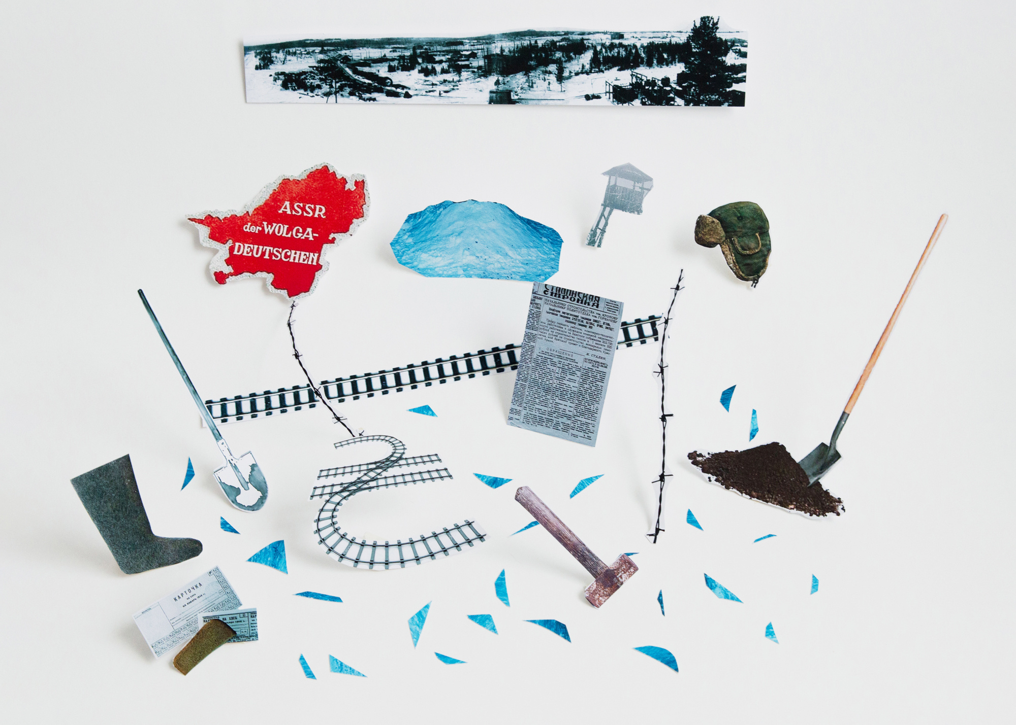 themed collage "labor camp"