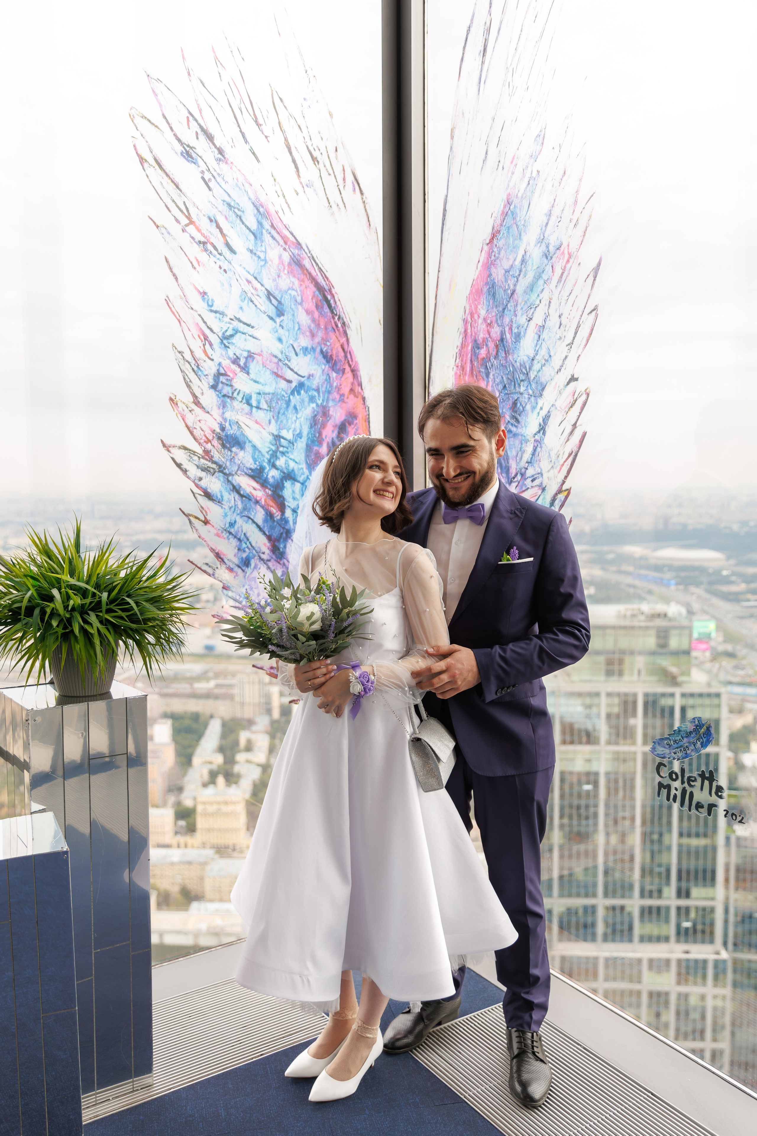 Регистрация брака в Панорама 360 Москва-сити башня Федерация. Свадебный фотограф Москва и МО Сергей Киржаев