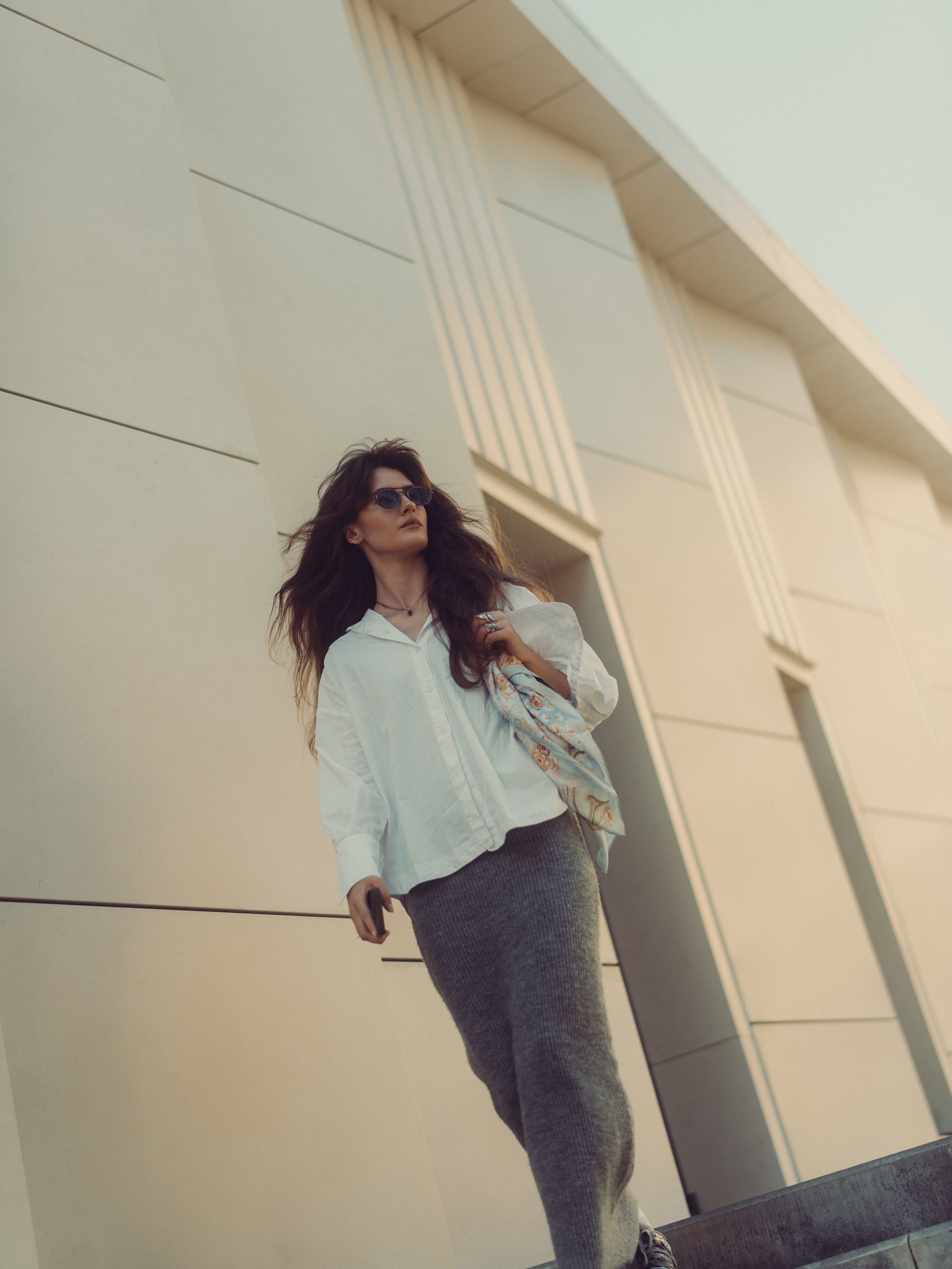 A women's photoshoot in the center of Kazan