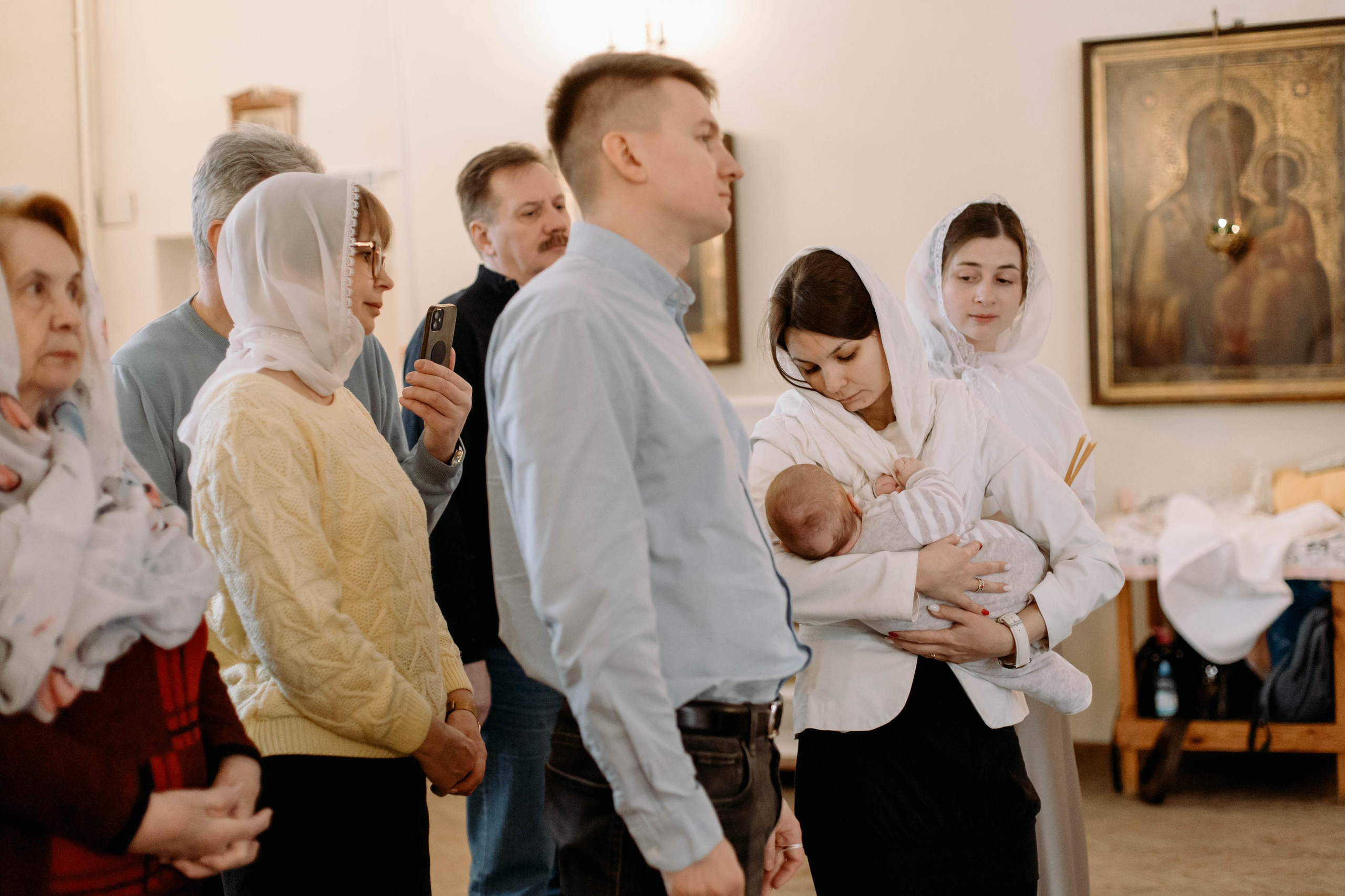 Крещение Ксении в Соборе Троицы живоначальной в Подольске, фотосессия. Фотограф Валерия Горбунова Подольск Бутово Видное Щербинка