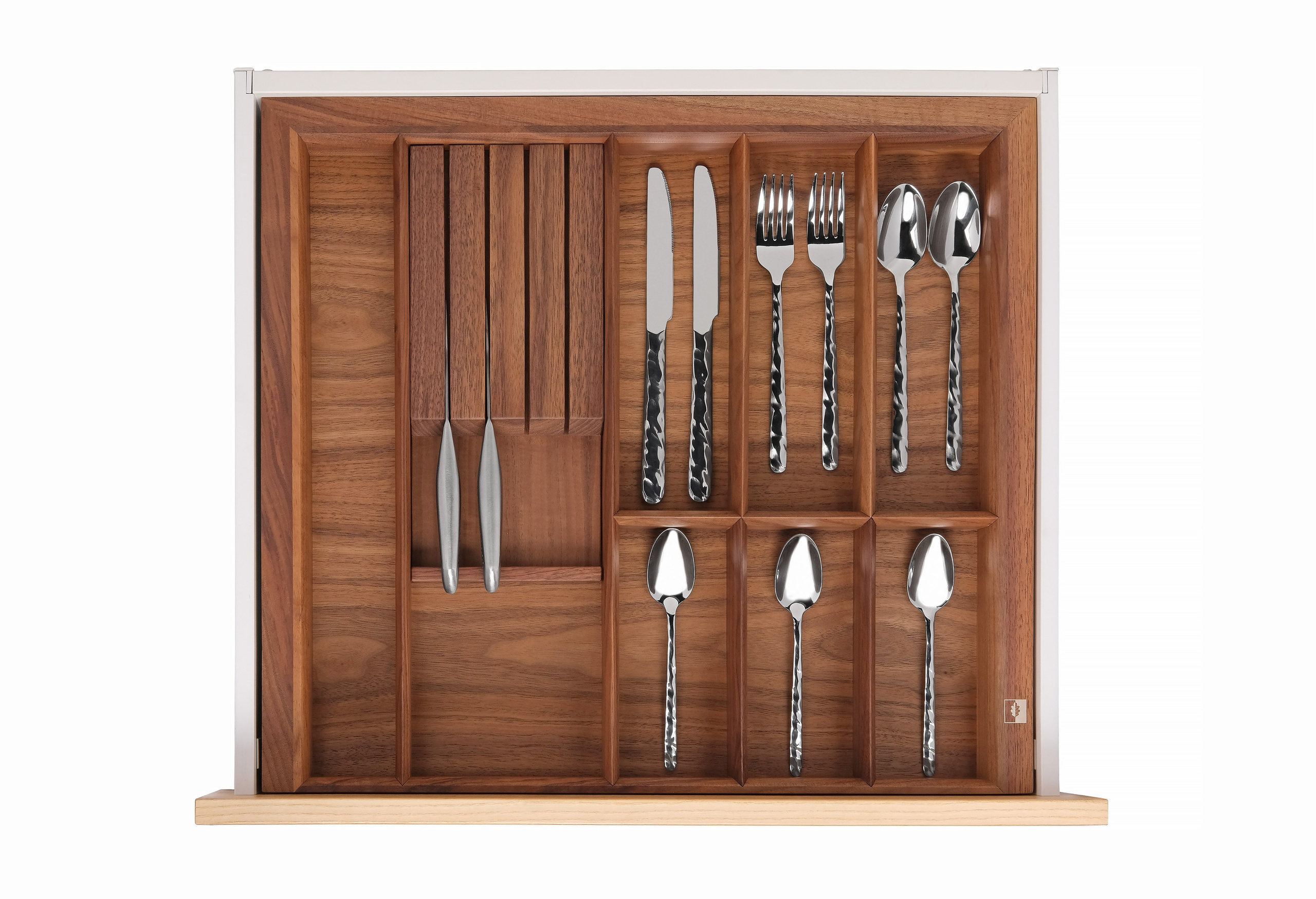 Лоток TETRIS из дерева с держателем для ножей