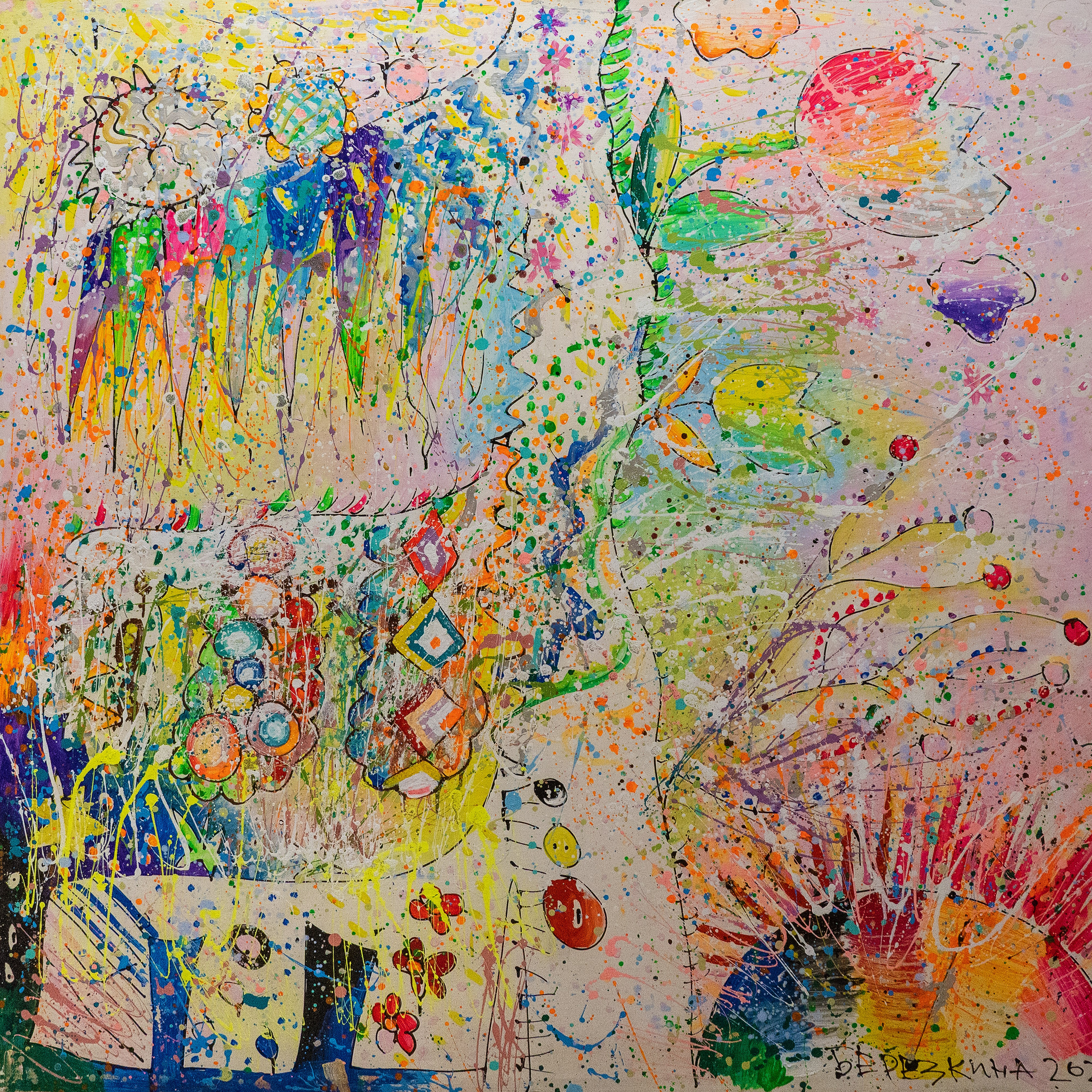 150х150 холст/акрил "Новогодняя ёлка" 2022