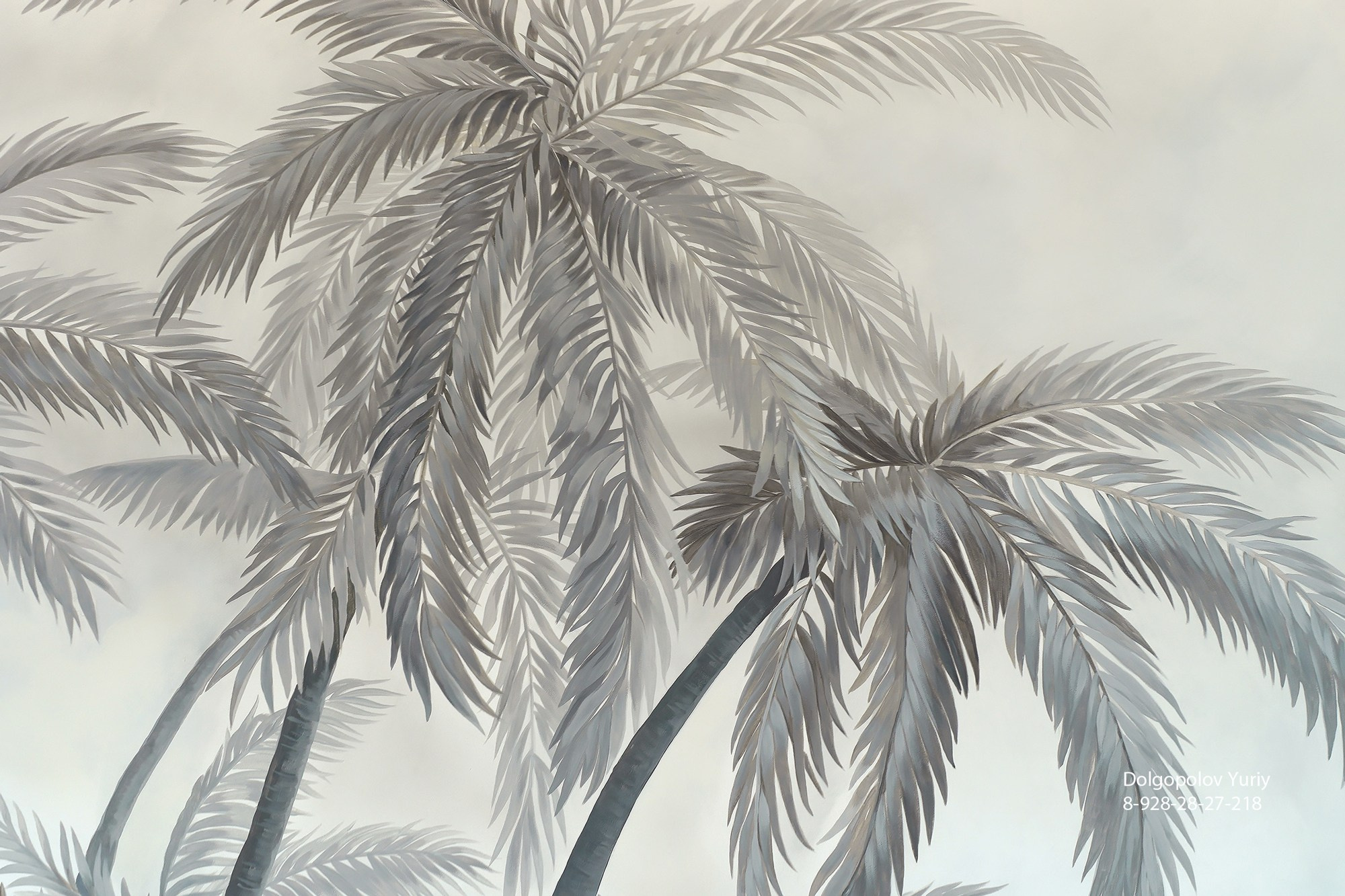Живопись на стене пальмы