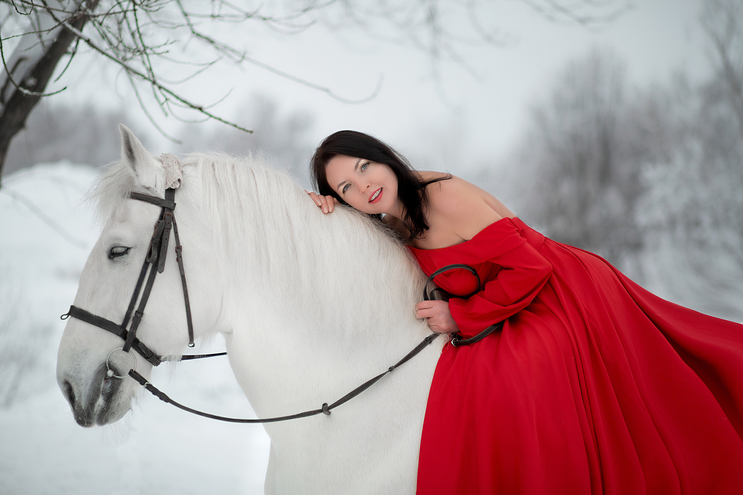 Светлана и Воробей 30.01.22. Фотосессия с лошадьми в Нижнем Новгороде