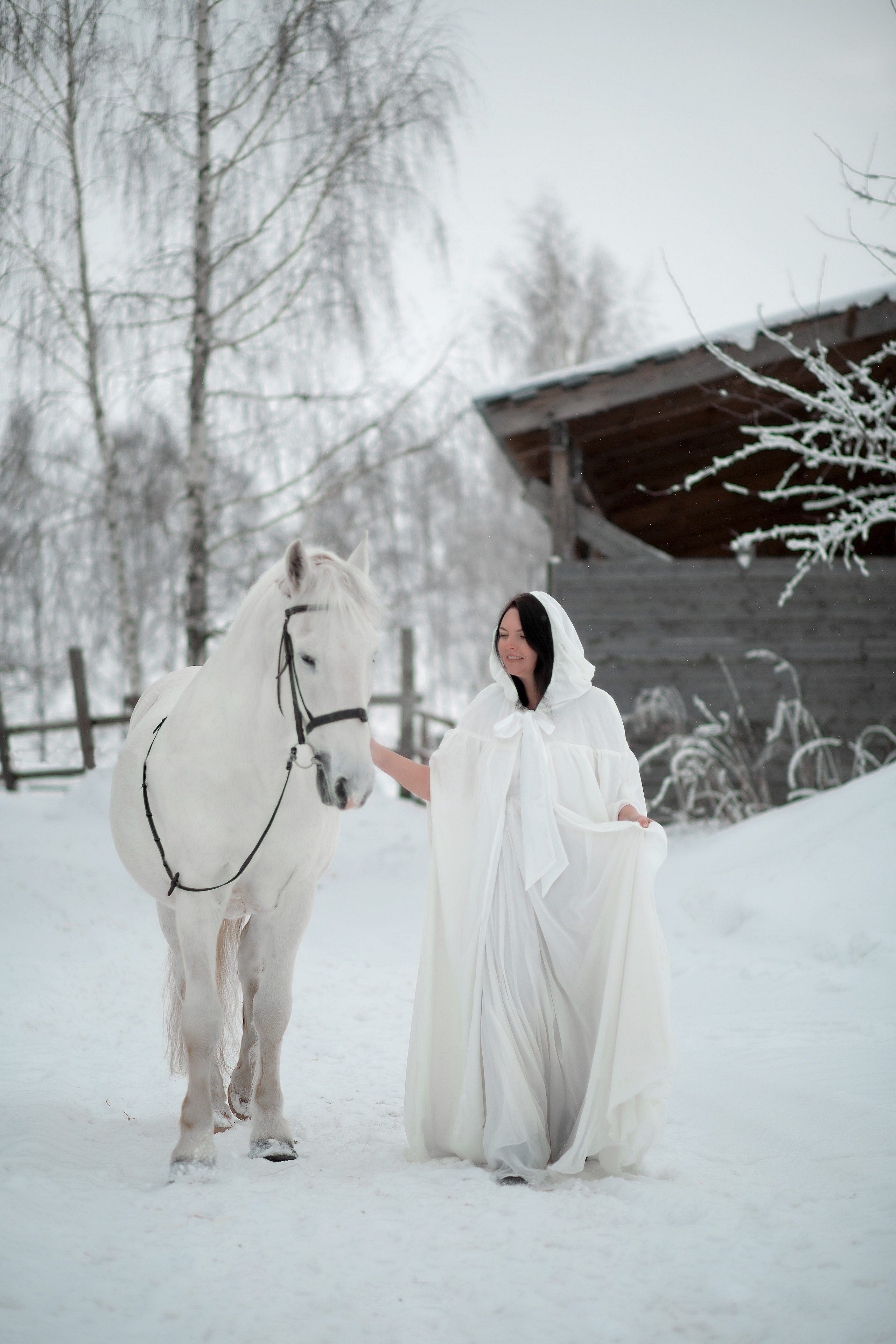 Светлана и Воробей 30.01.22. Фотосессия с лошадьми в Нижнем Новгороде