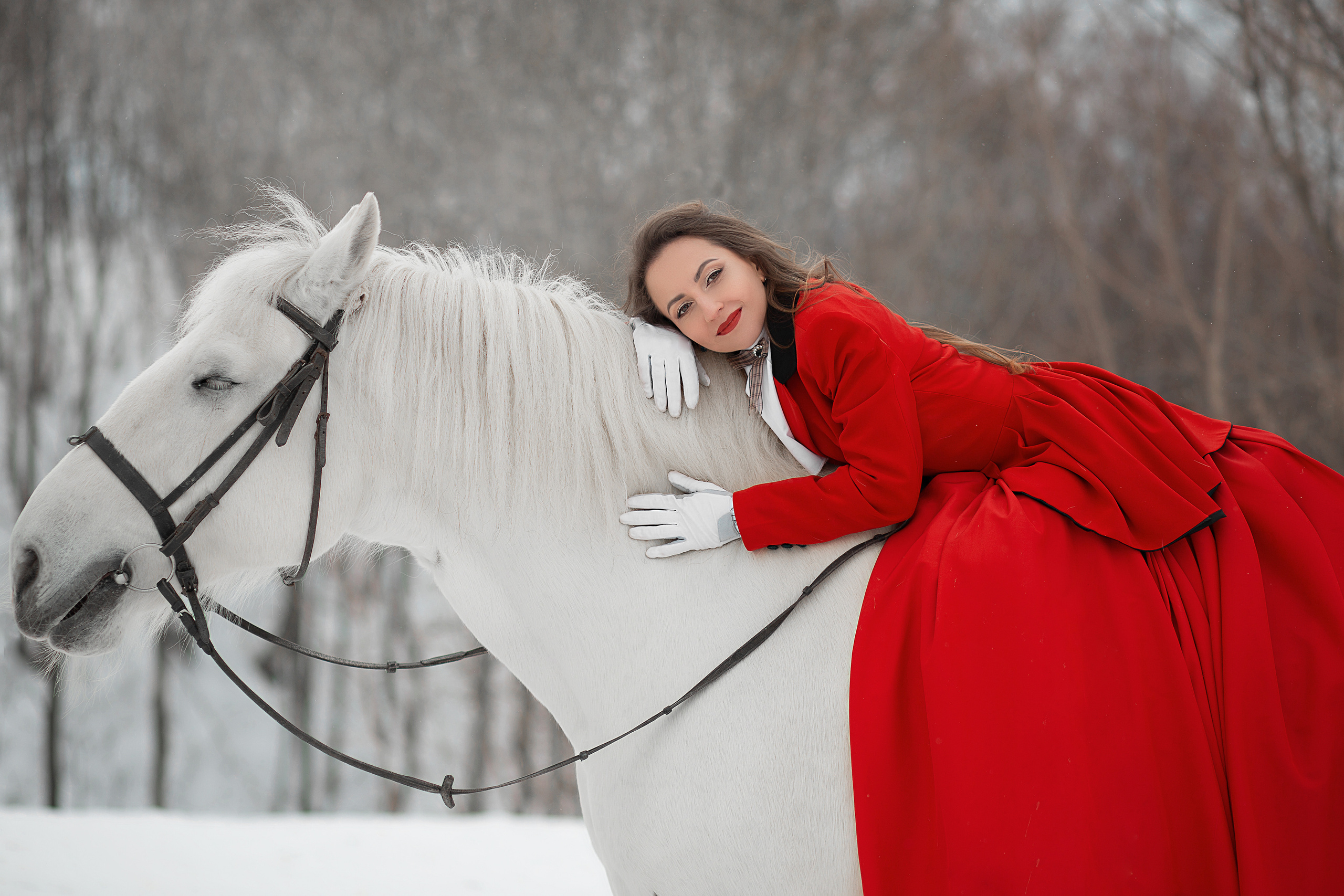 Евгения и Воробей 13.03.22. Фотосессия с лошадьми в Нижнем Новгороде