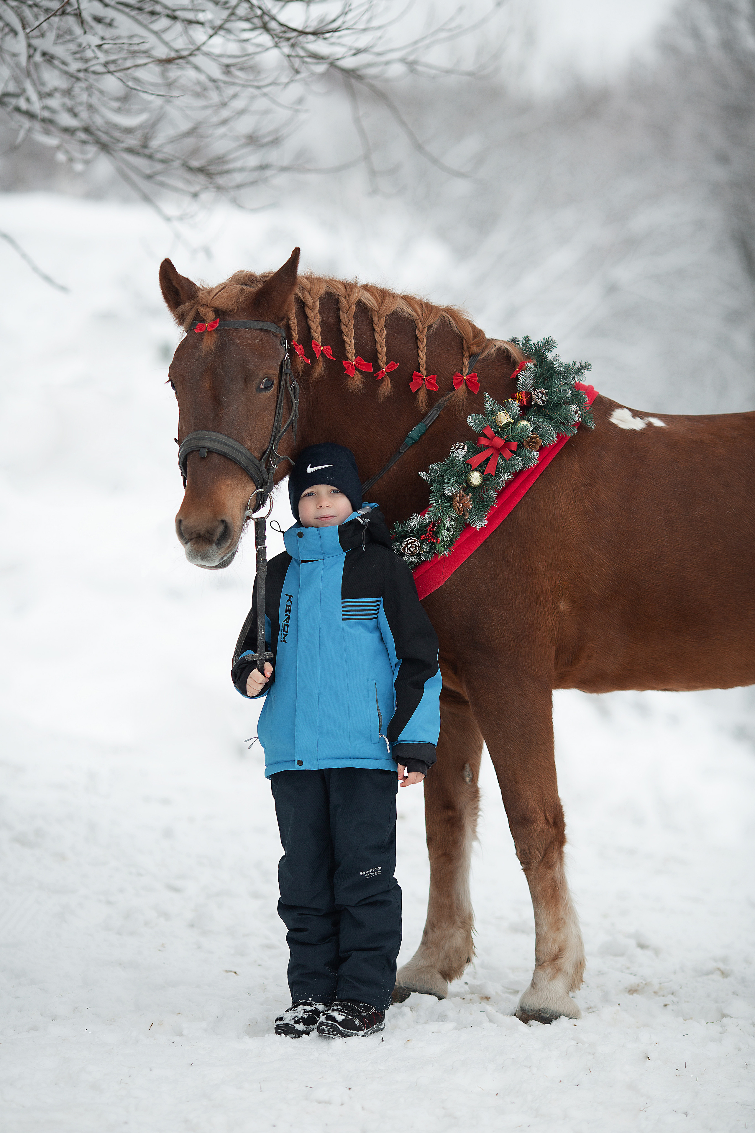 Екатерина с семьей и Радугой фотодень. Фотосессия с лошадьми в Нижнем Новгороде