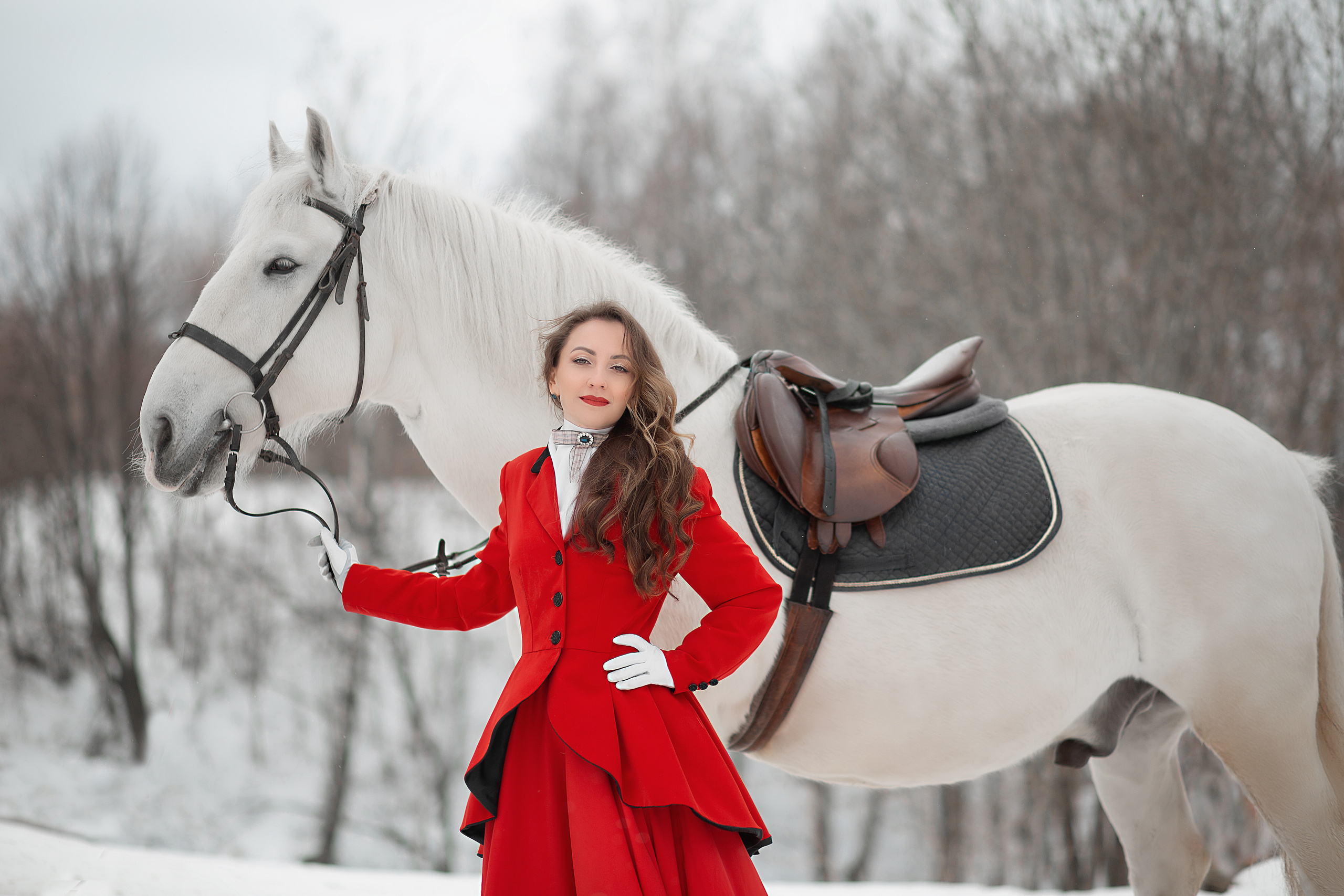 Евгения и Воробей 13.03.22. Фотосессия с лошадьми в Нижнем Новгороде