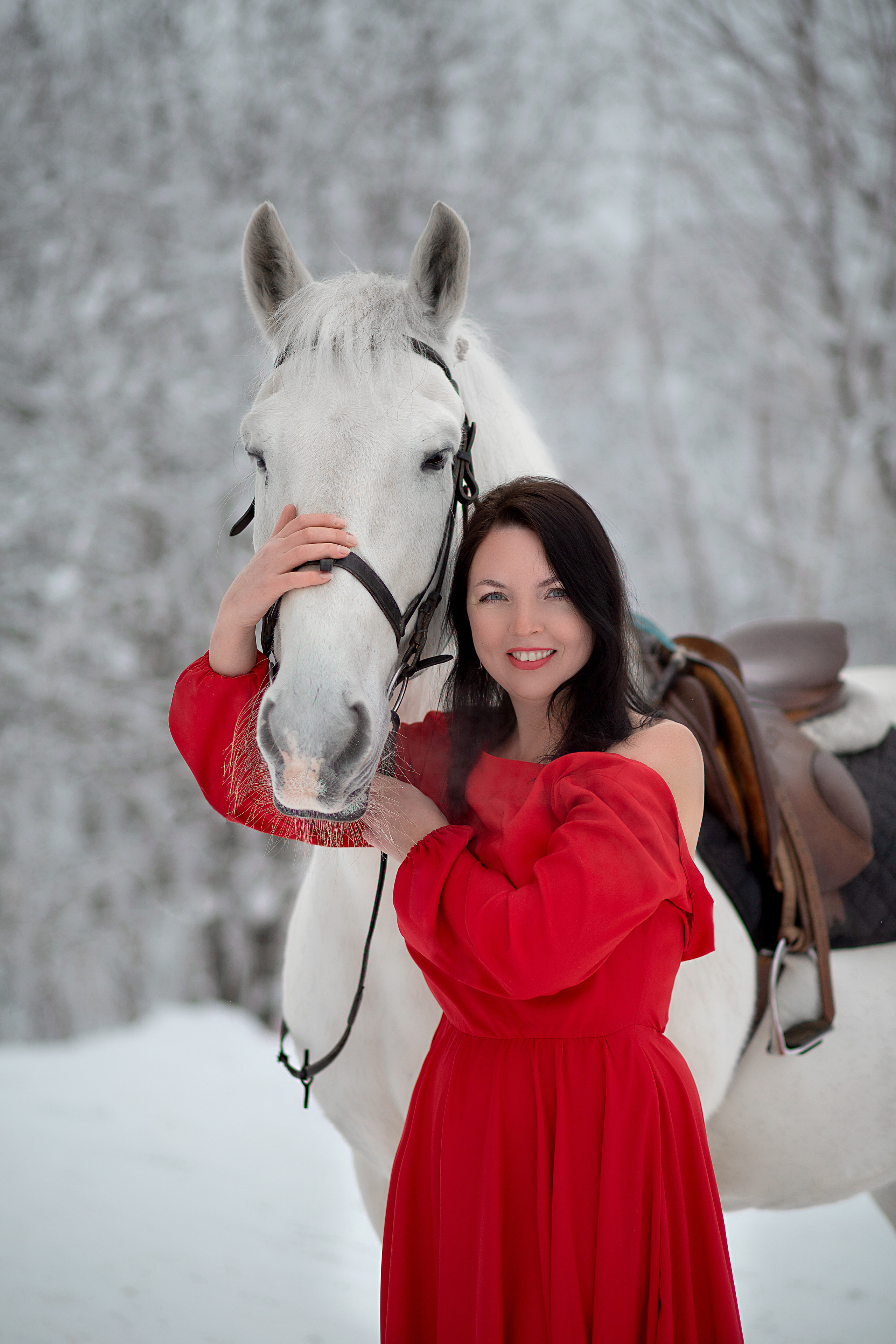Светлана и Воробей 30.01.22. Фотосессия с лошадьми в Нижнем Новгороде