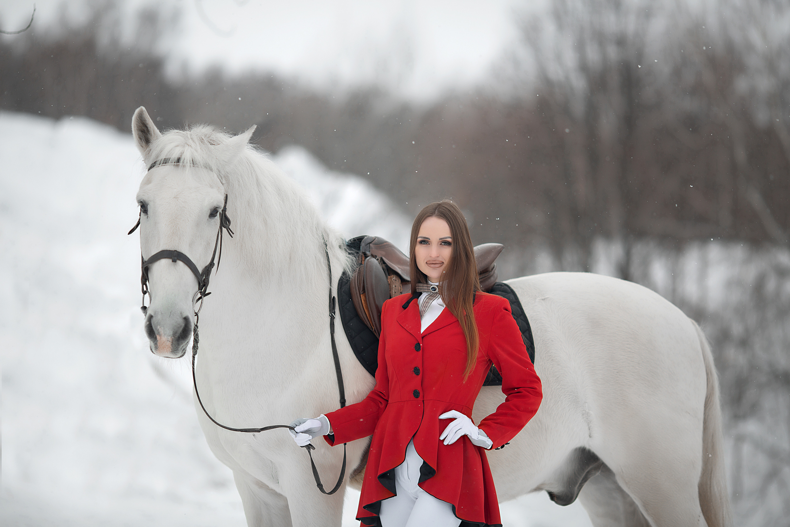 Мария и Воробей 22.01.22. Фотосессия с лошадьми в Нижнем Новгороде