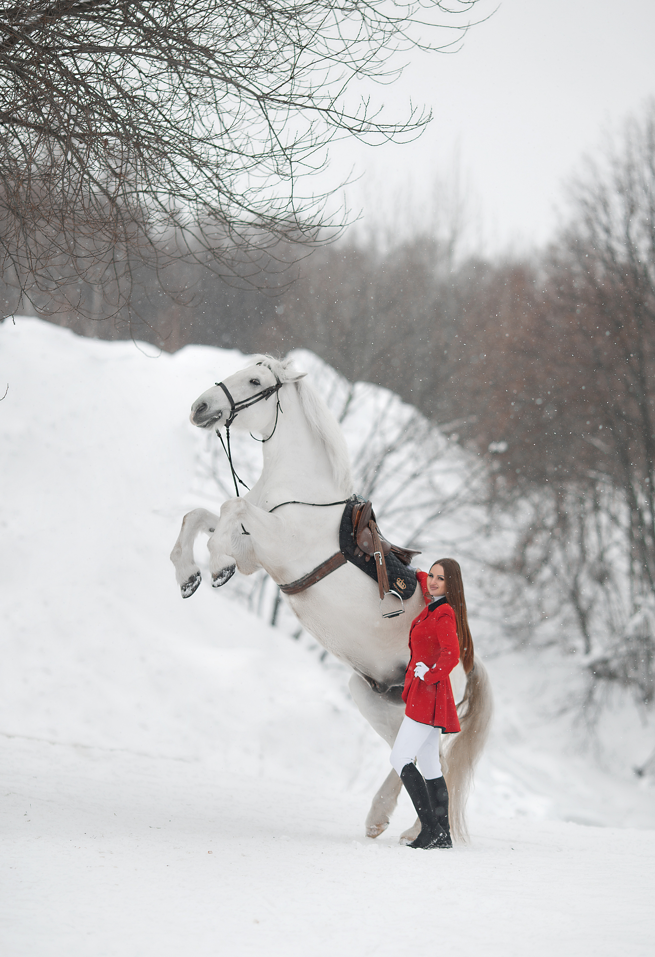 Мария и Воробей 22.01.22. Фотосессия с лошадьми в Нижнем Новгороде