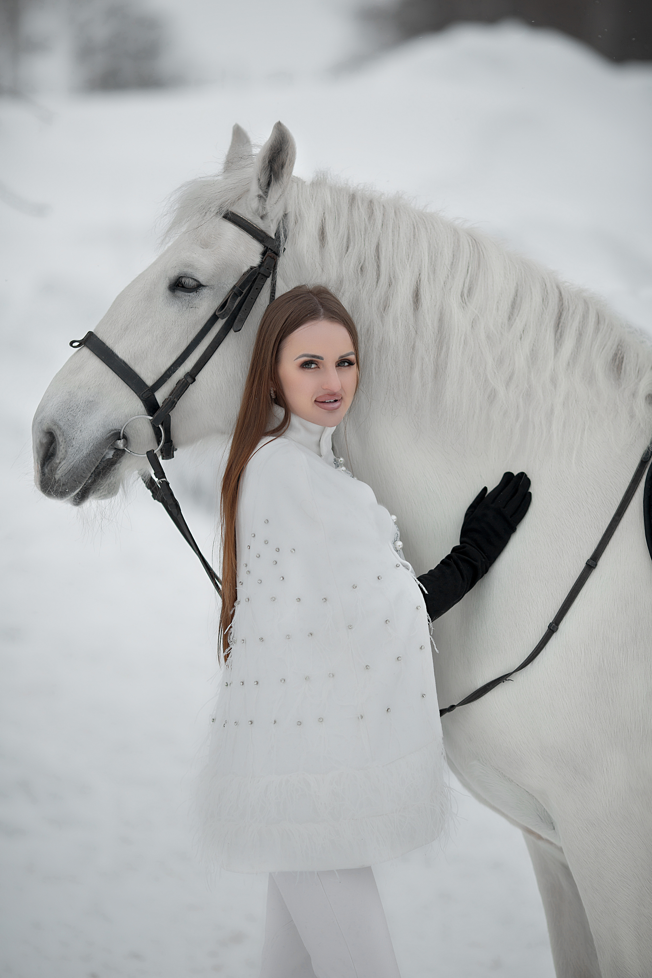 Мария и Воробей 22.01.22. Фотосессия с лошадьми в Нижнем Новгороде