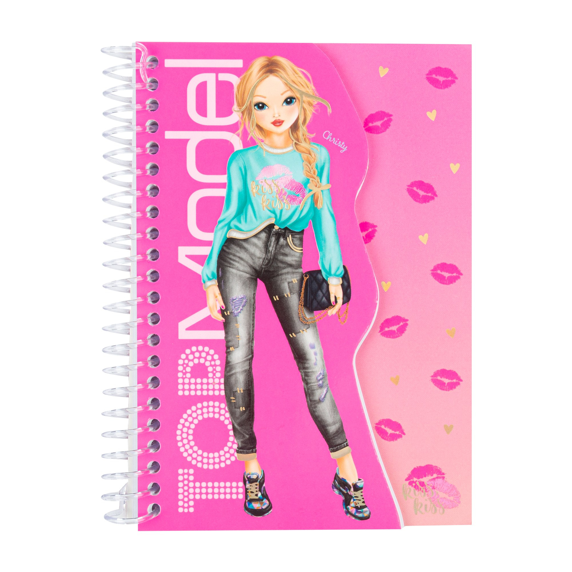 Тетрадь с пружиной Топ модель на белом фоне