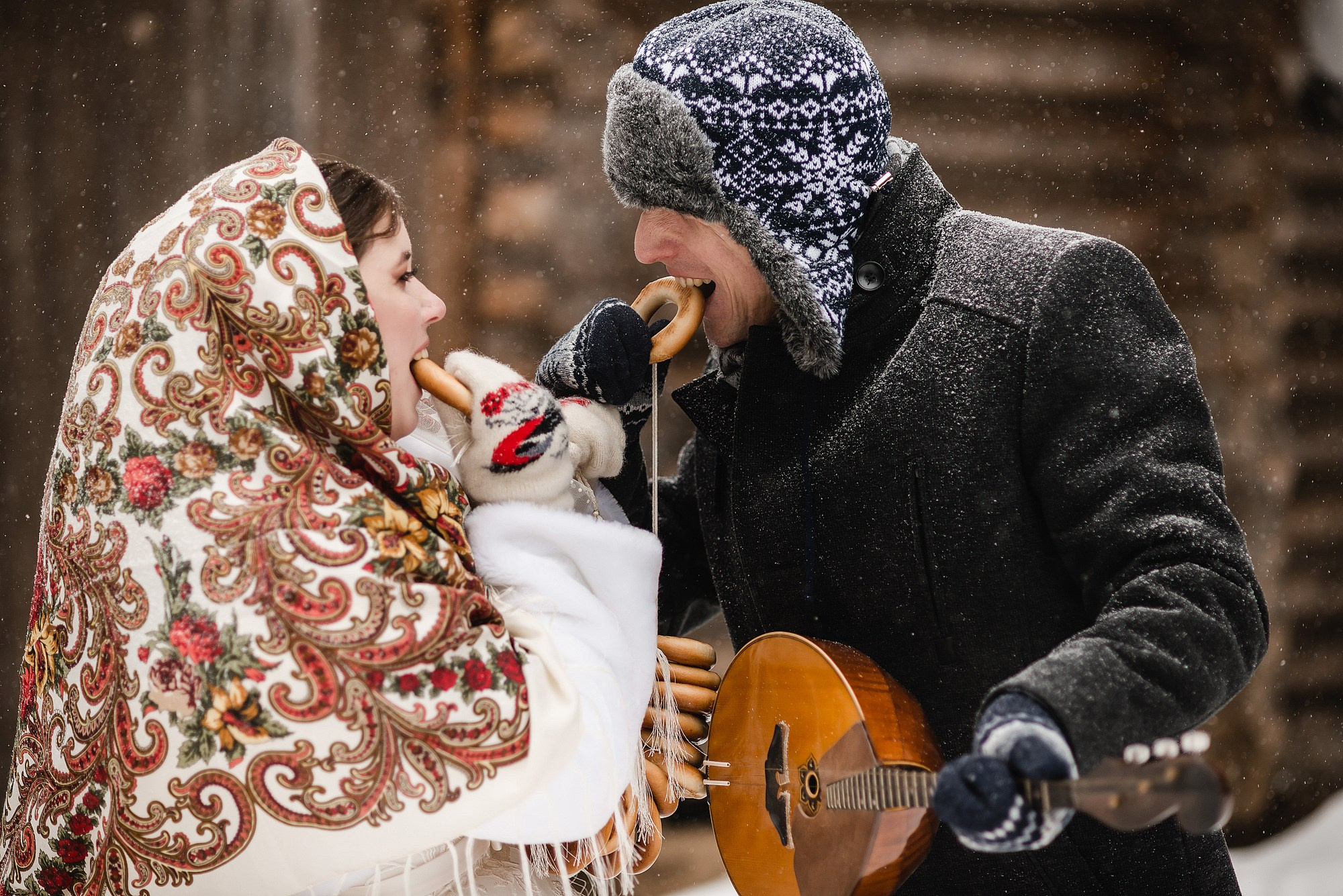 Зимняя свадьба в народном стиле. Свадебный фотограф в Дубне Алексей Фонарёв