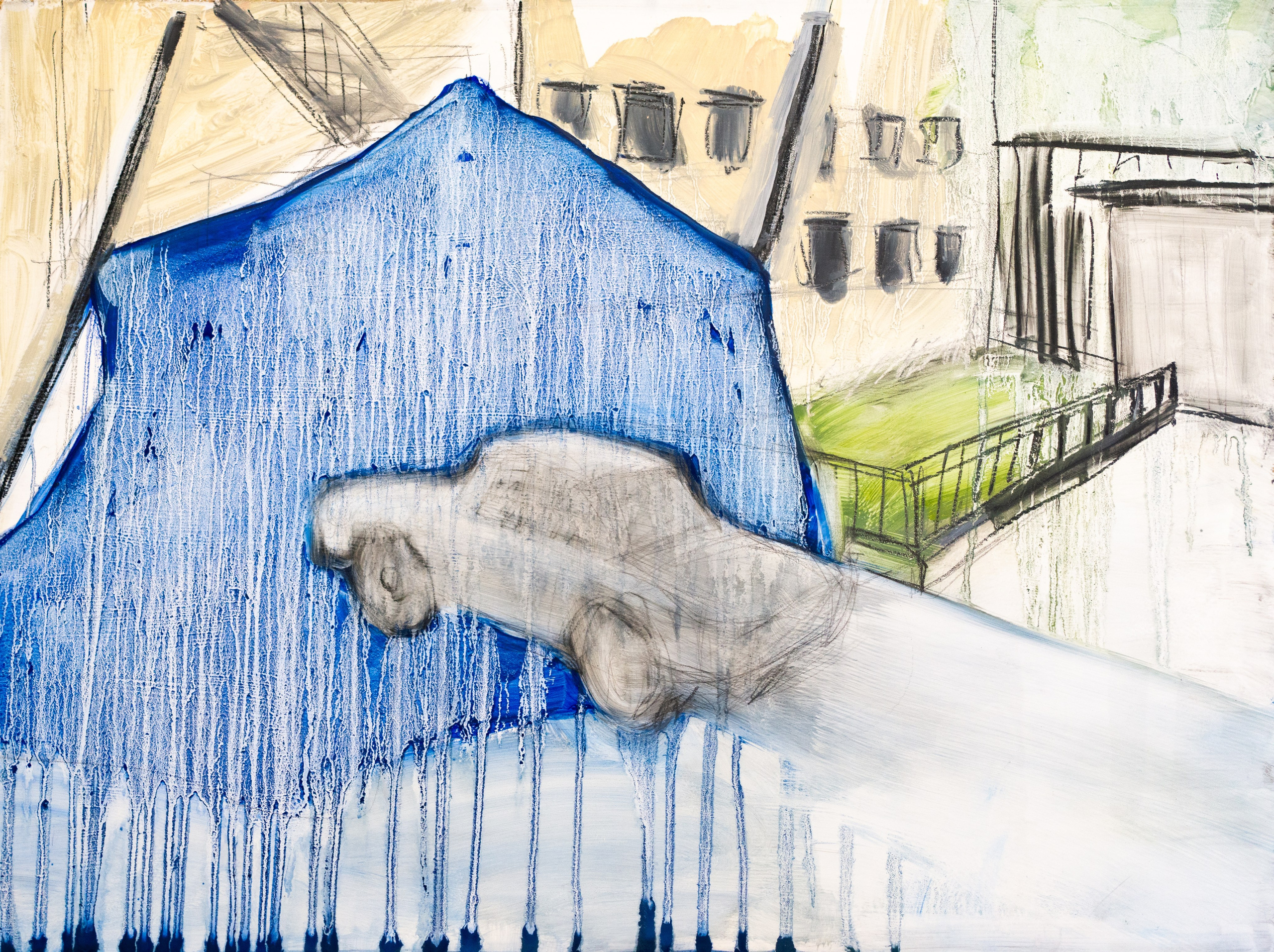 TABULA RASA / Oil on plywood, 60 x 45 cm, 2020 / This is a beautiful combination of sounds, and it also predicts Nastya’s moves from here to the next doorway.