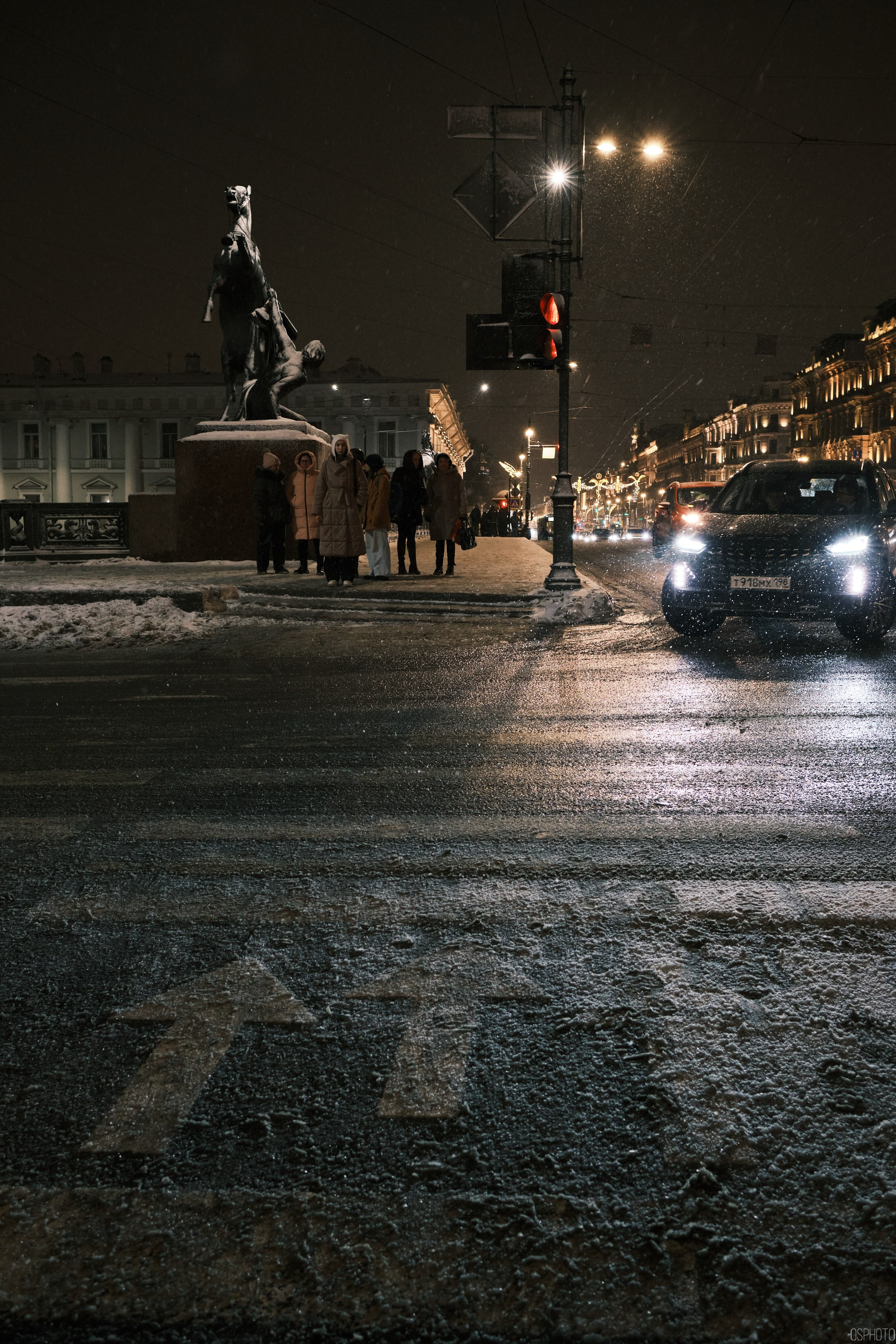 Снег и туман в Санкт-Петербурге. Фотографъ Сергѣевъ. Поймать мгновеніе