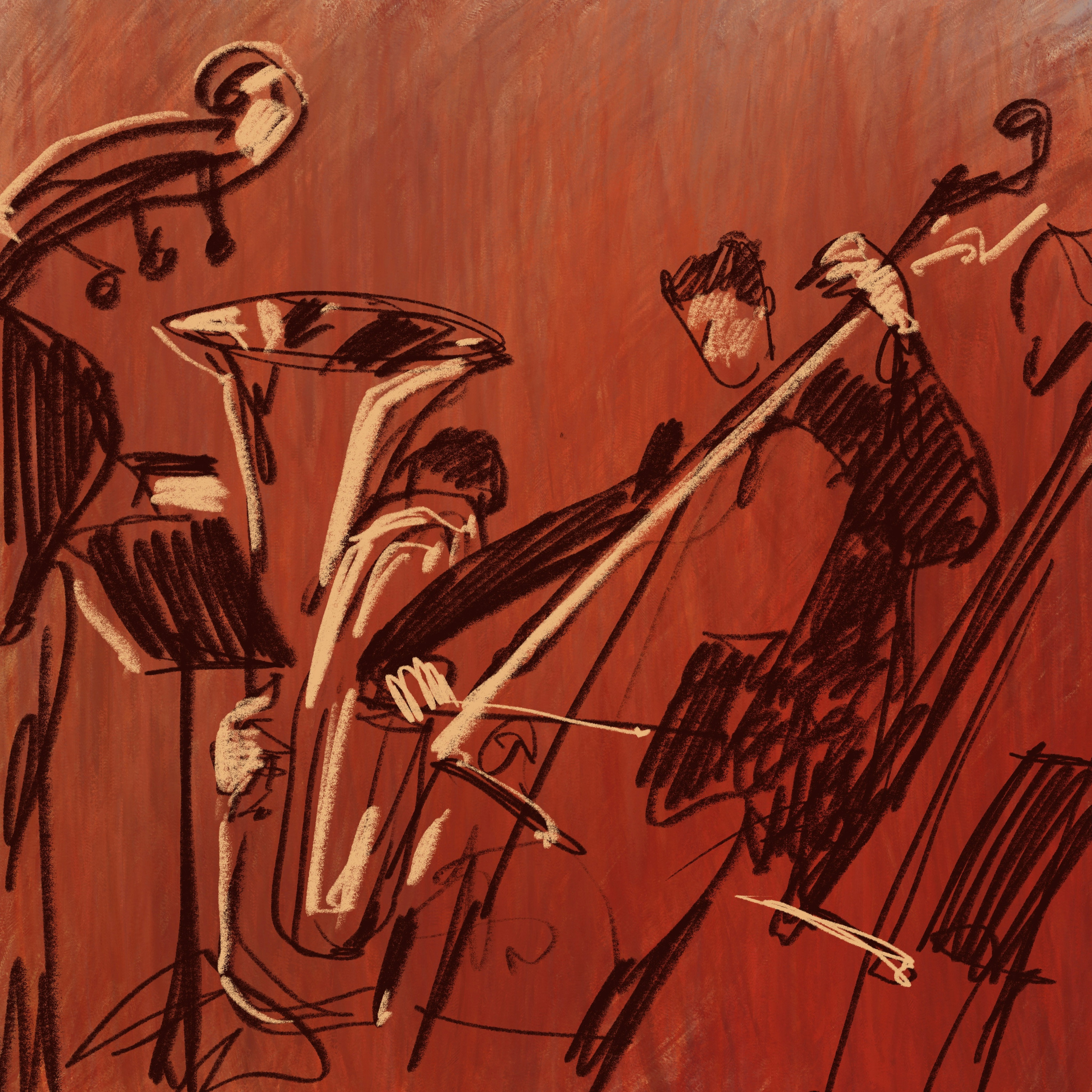 ОКОЛО МУЗЫКИ. Artist Anna Khopta. Oil and Acrylic Paintings. Moscow