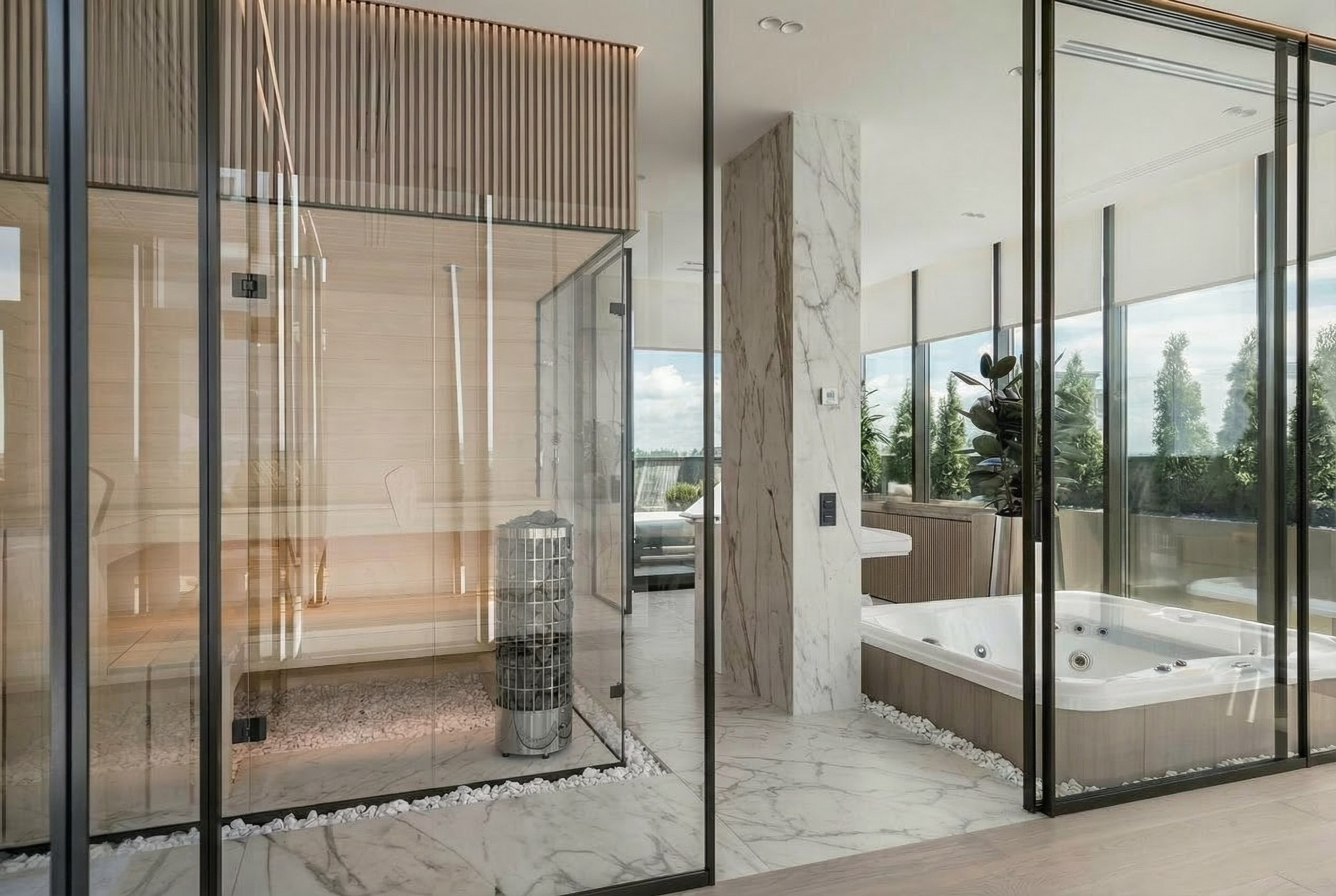 Дизайн двухуровневого пентхауса 500 м² с террасами и Wellness-зоной | Валерия Котович