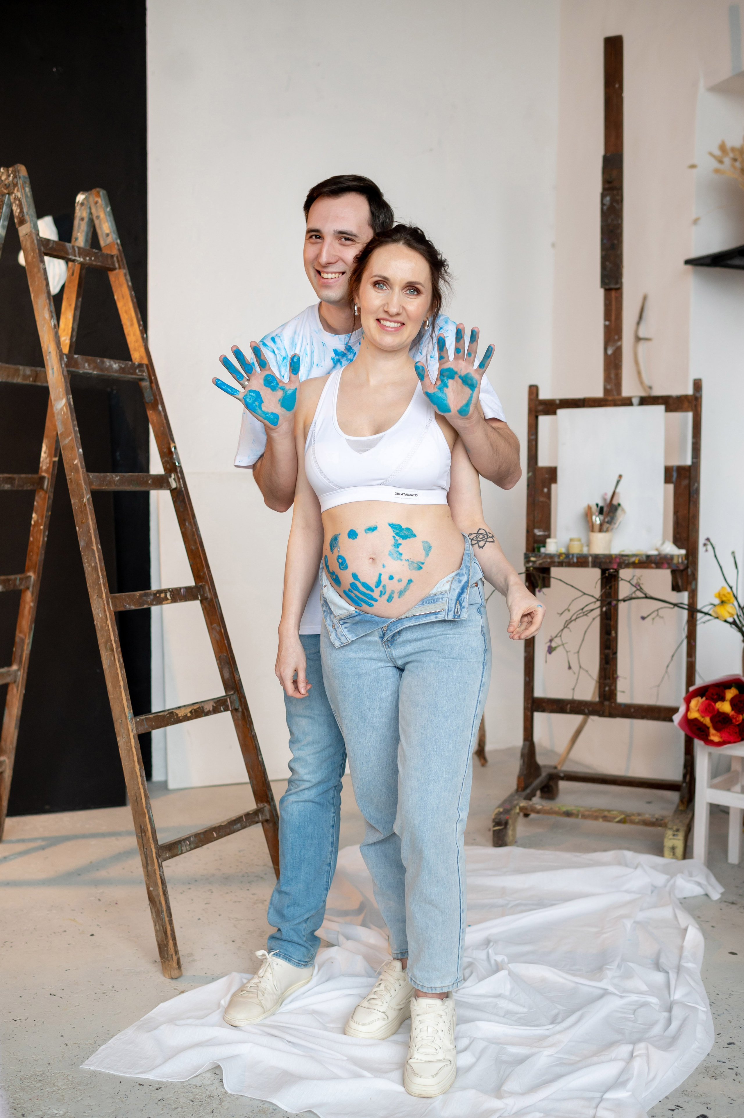 Беременность в красках и необычное гендер-пати. Портретный, семейный и свадебный фотограф в Санкт-Петербурге и в Пушкине Ширяев Денис