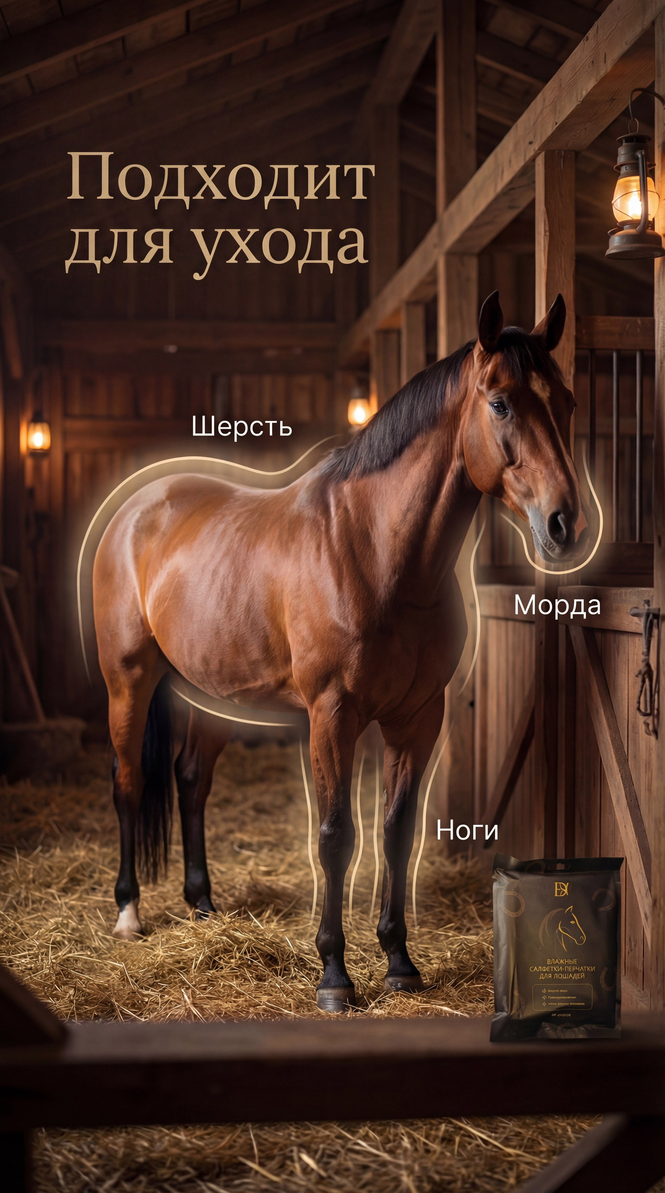 Влажные салфетки-перчатки для лошадей ED ONE — уход без воды. Ева Демидова. Спортсмен по конкуру в Санкт-Петербуре