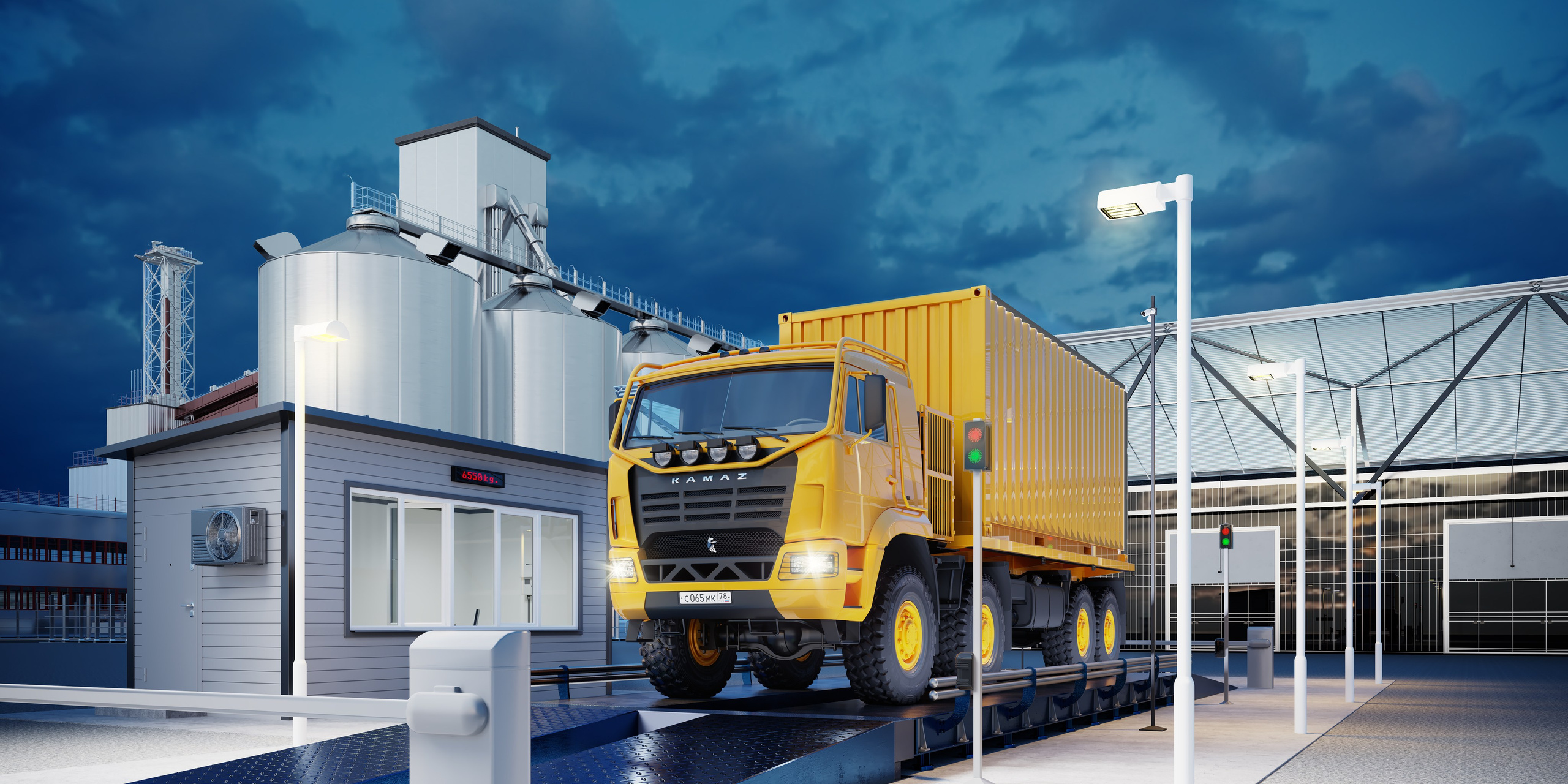 Industrial 3D visualization of weighing equipment