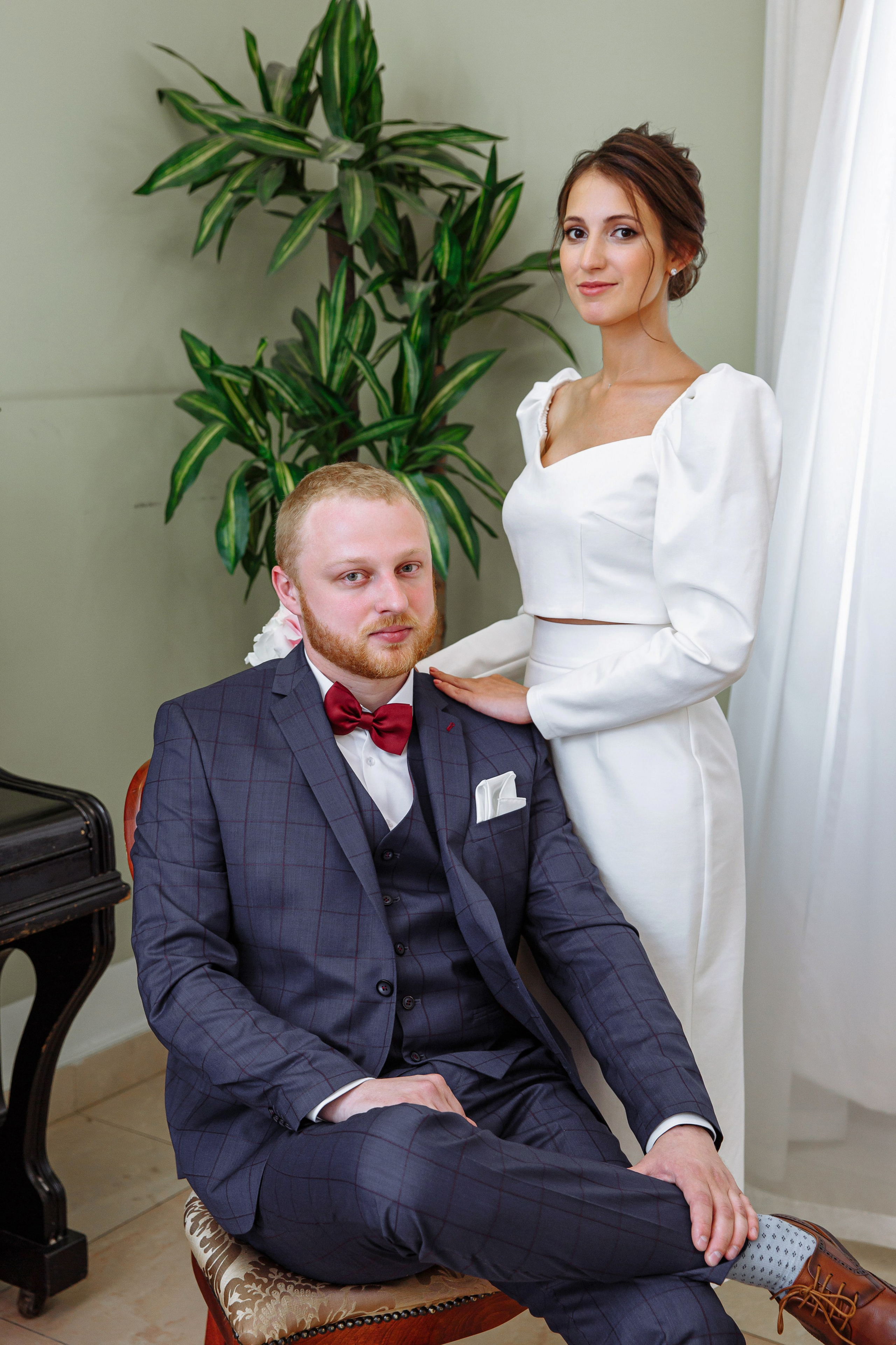 Жених и невеста в интерьерах Дворца бракосочетания №3 Москва