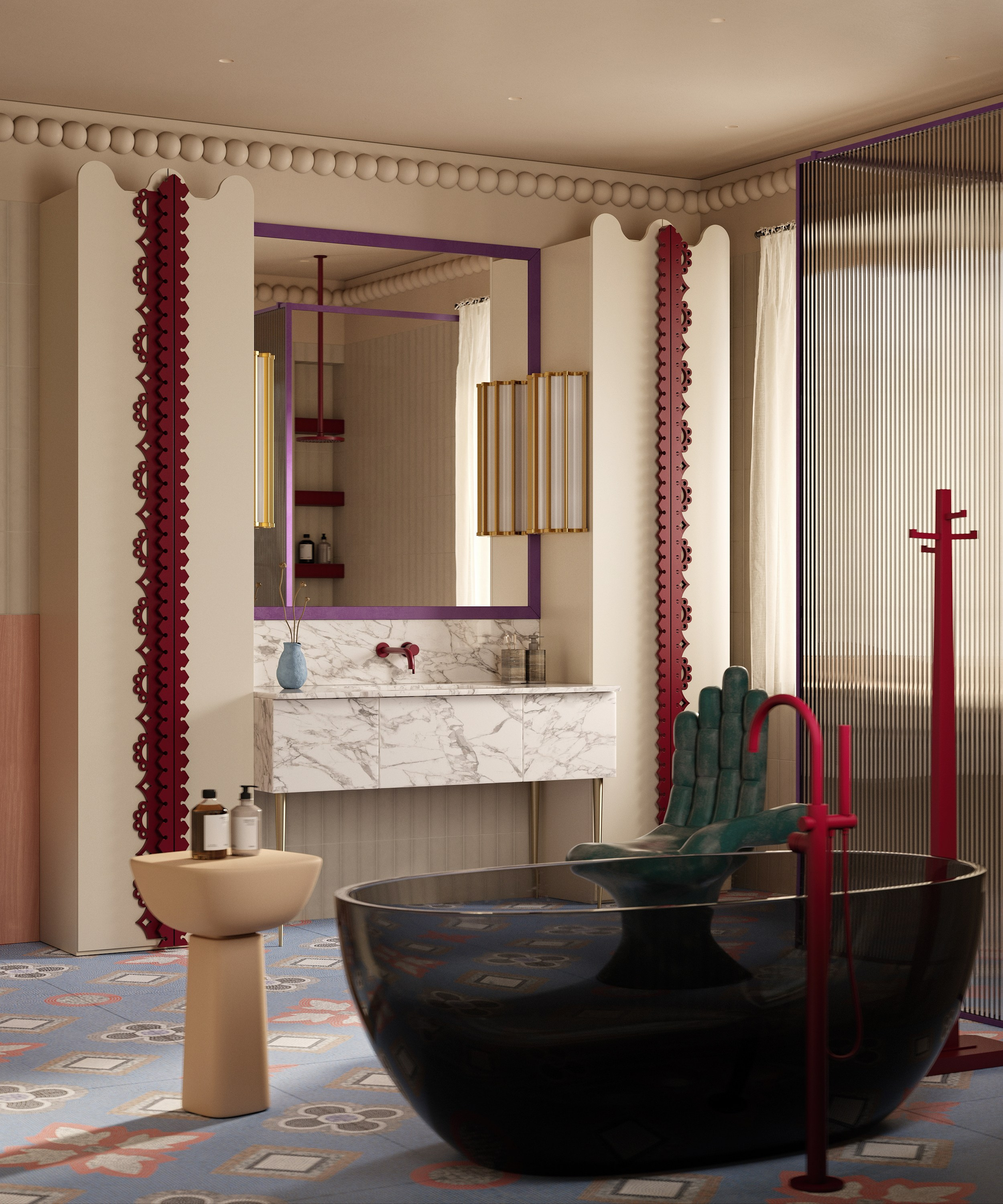 Bathroom as an art space | Design by Lake and Walls. Interior visualisation | avocado.render