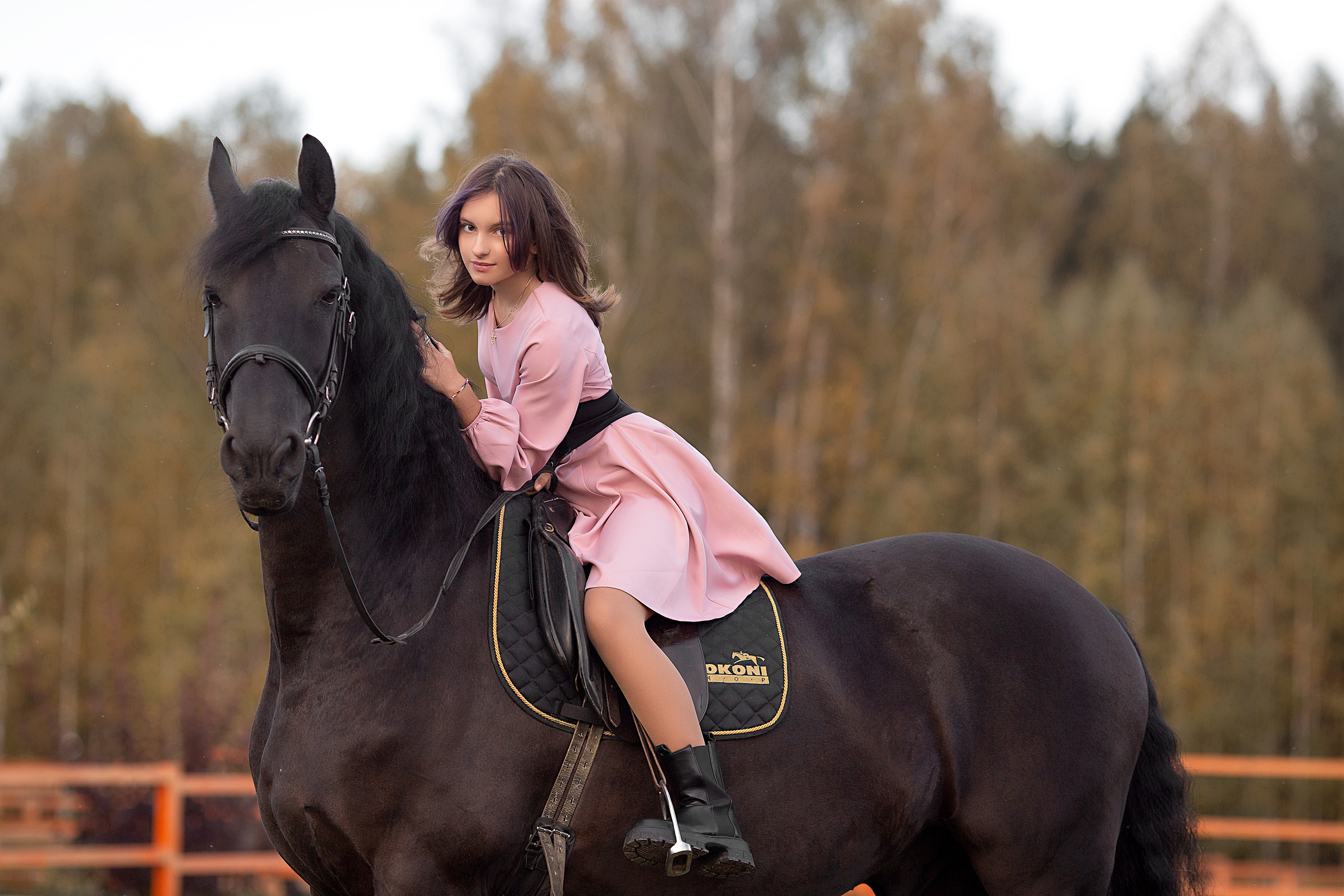 Софья и Ферзь (КСК Курцево). Фотосессия с лошадьми в Нижнем Новгороде