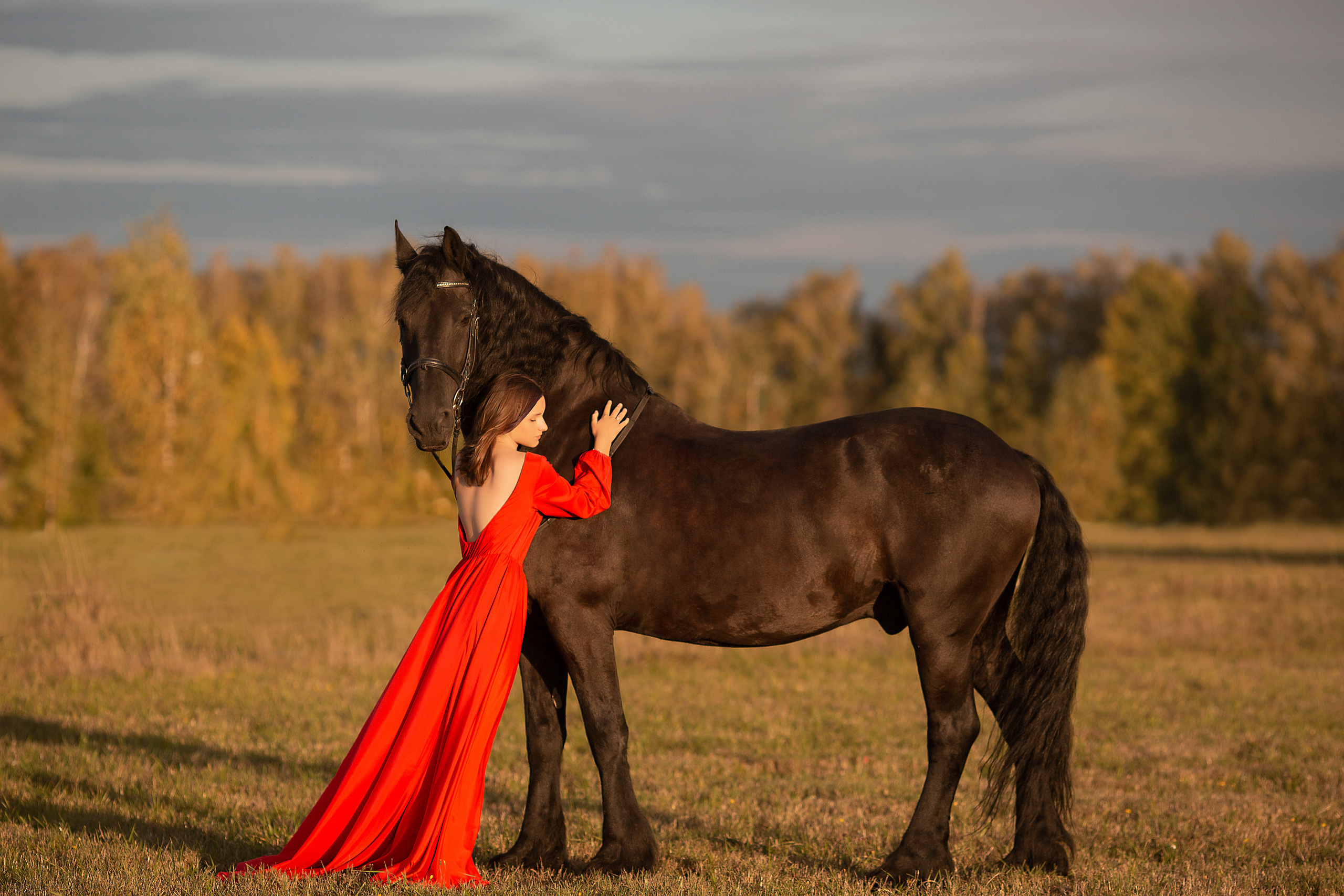 Софья и Ферзь (КСК Курцево). Фотосессия с лошадьми в Нижнем Новгороде