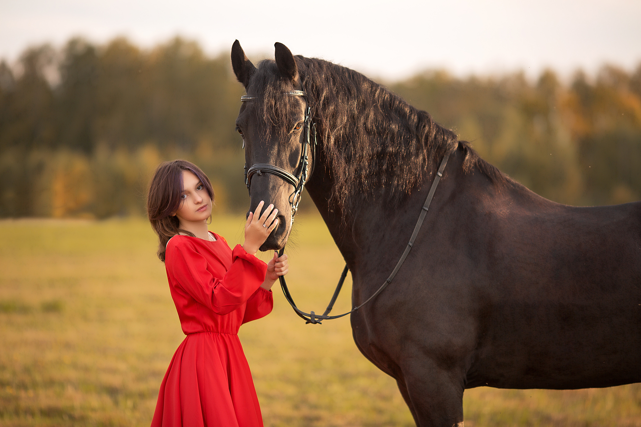 Софья и Ферзь (КСК Курцево). Фотосессия с лошадьми в Нижнем Новгороде