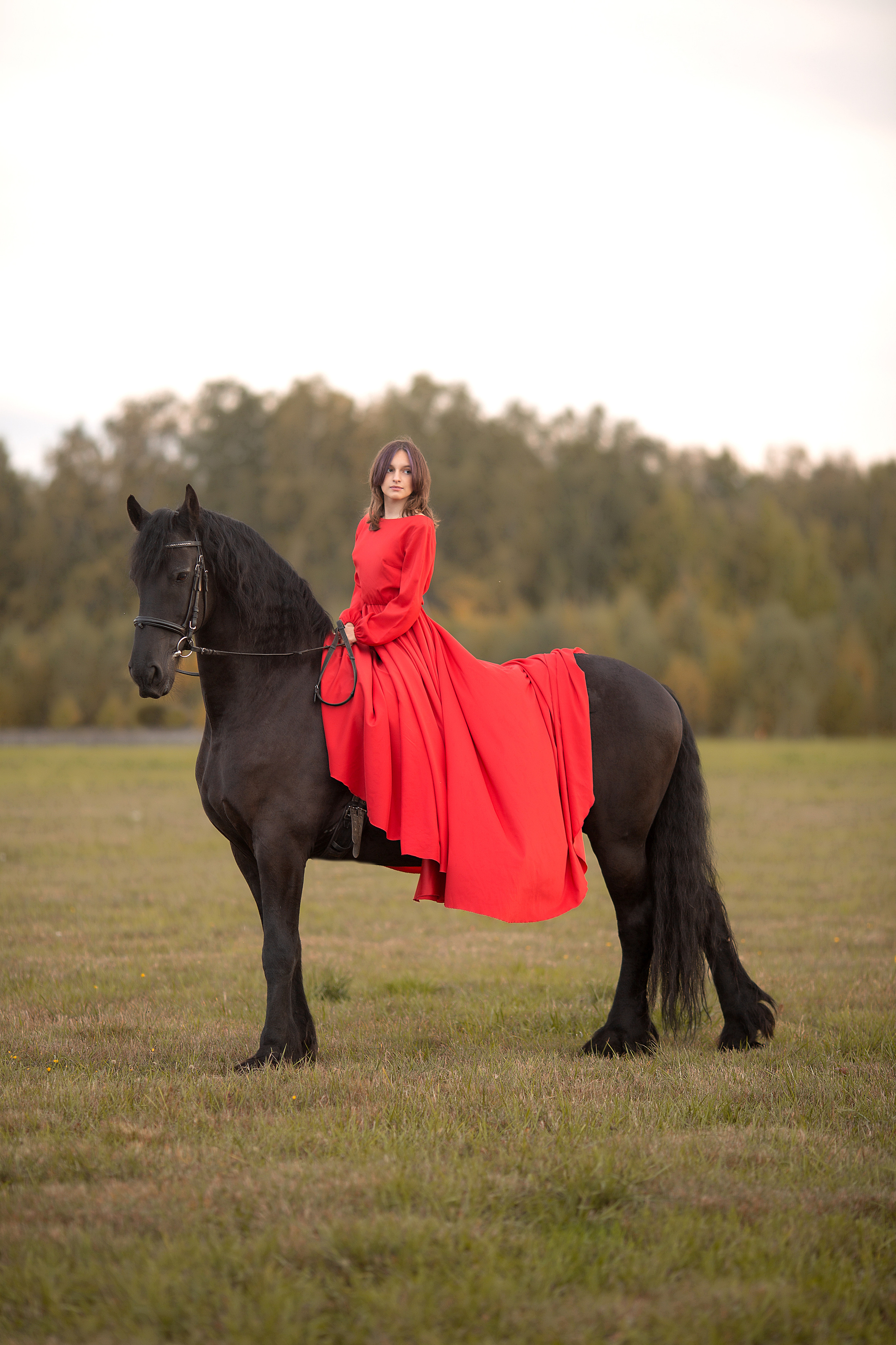 Софья и Ферзь (КСК Курцево). Фотосессия с лошадьми в Нижнем Новгороде