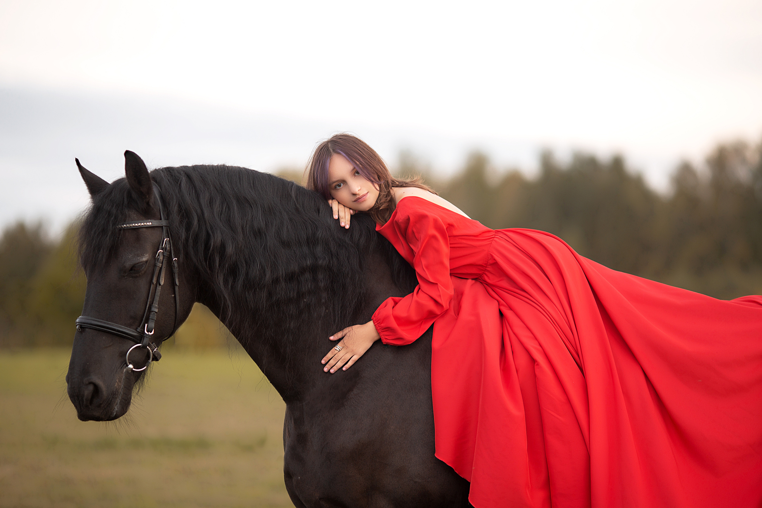 Софья и Ферзь (КСК Курцево). Фотосессия с лошадьми в Нижнем Новгороде