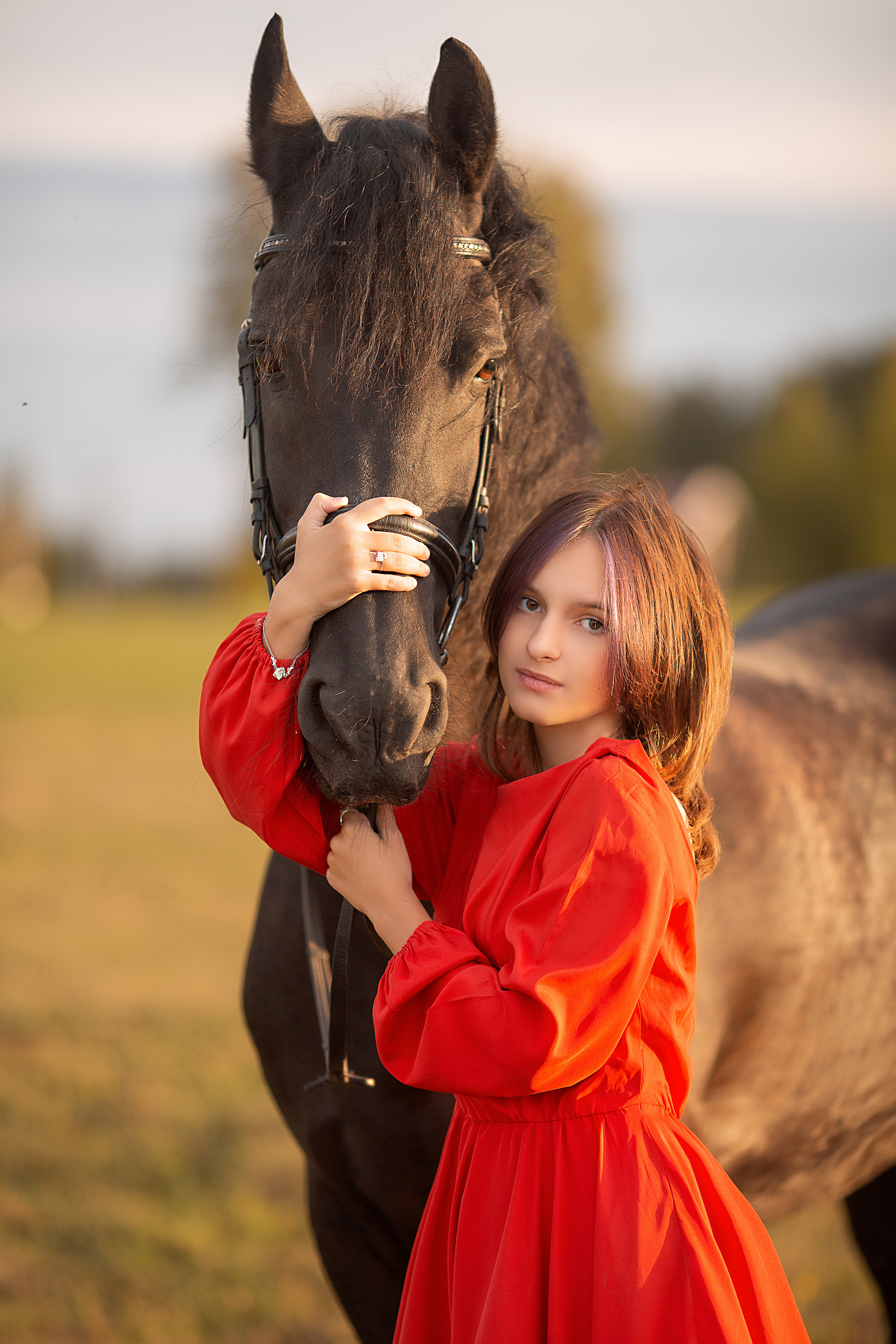 Софья и Ферзь (КСК Курцево). Фотосессия с лошадьми в Нижнем Новгороде