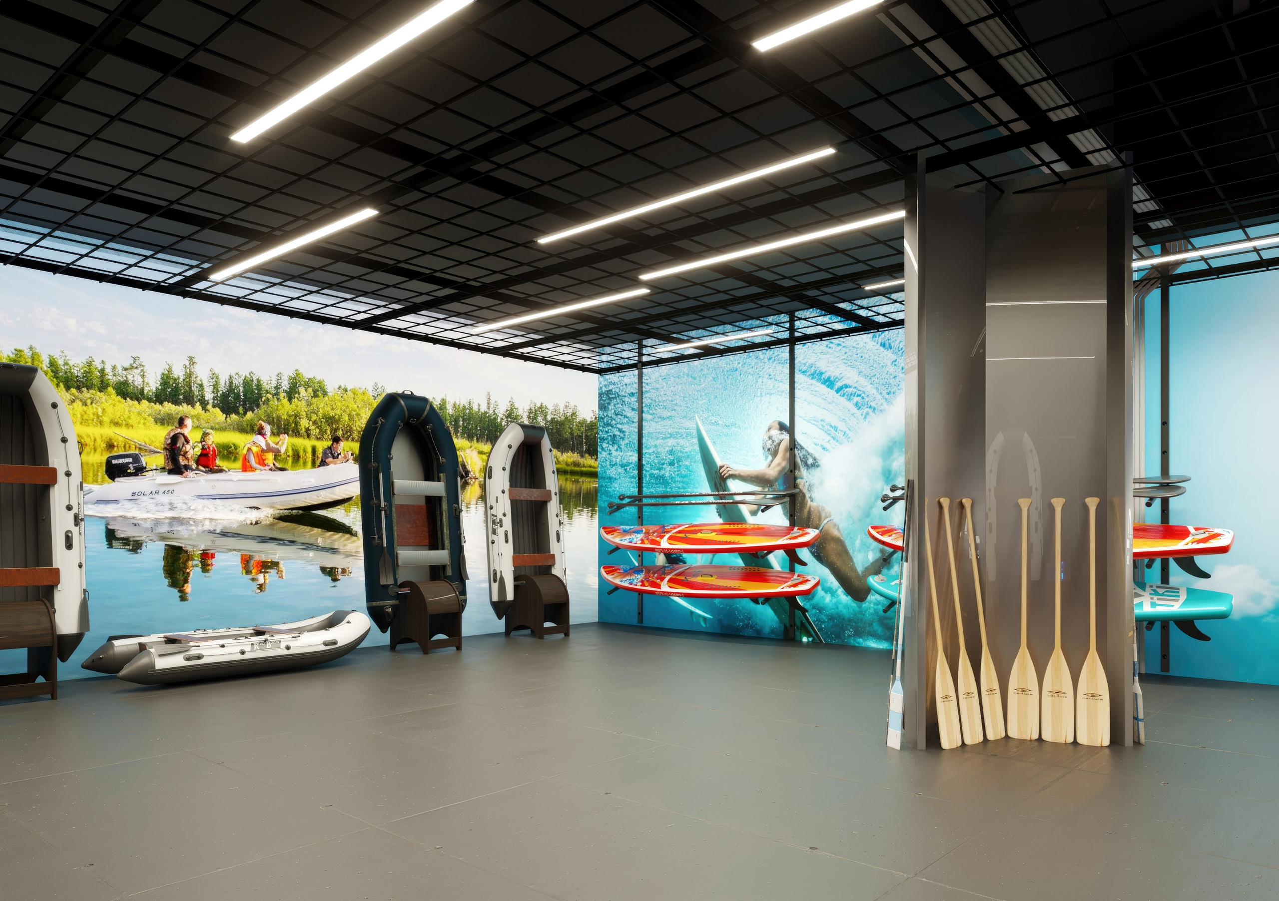 Motorbike Showroom Design Project — Bold and Modern Retail Space. 3D INTERIOR AND ARCHITECTURE VISUALIZATION