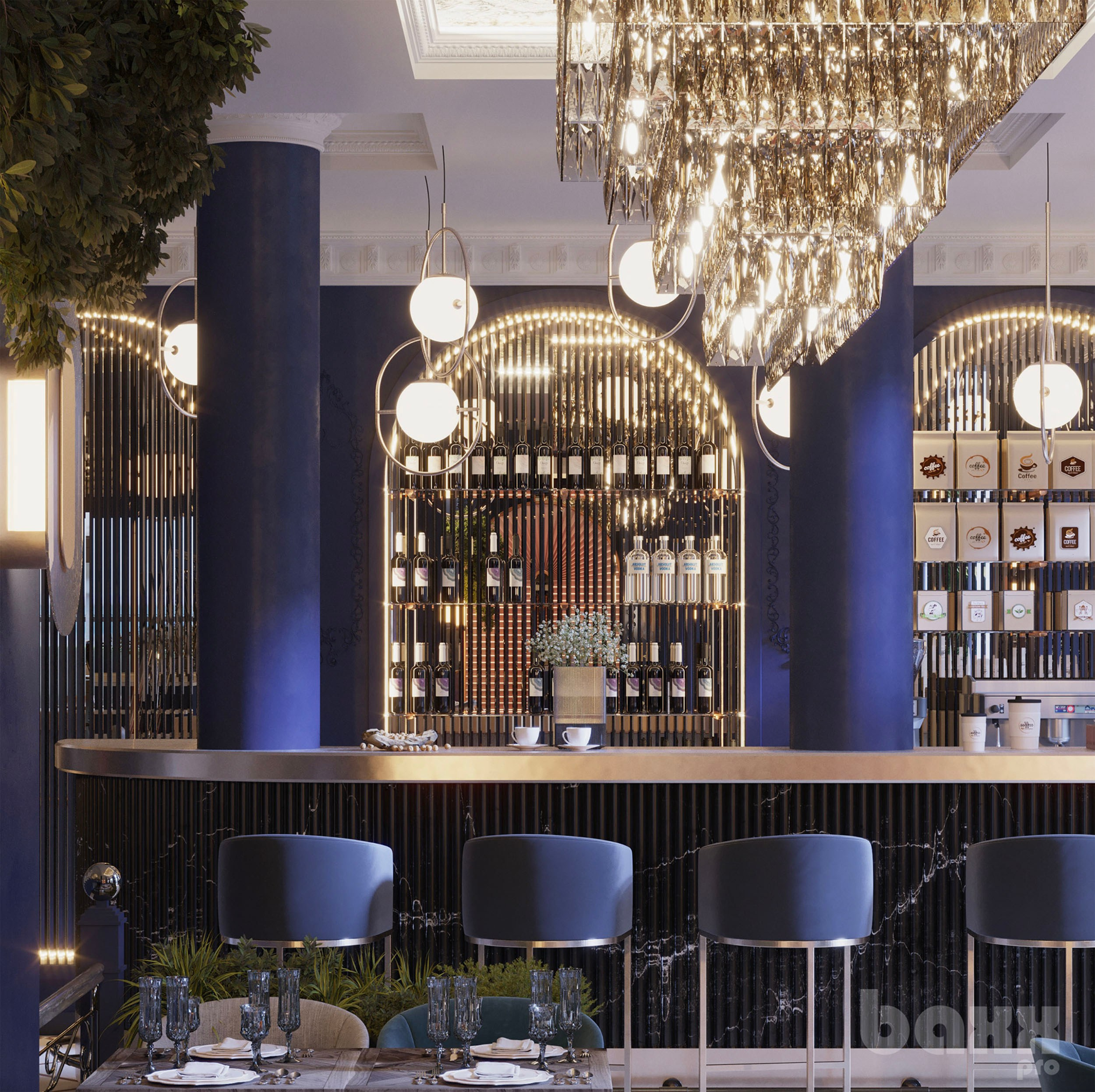 Restaurant Renovation — Modern Classic Interior Visualization. 3D INTERIOR AND ARCHITECTURE VISUALIZATION