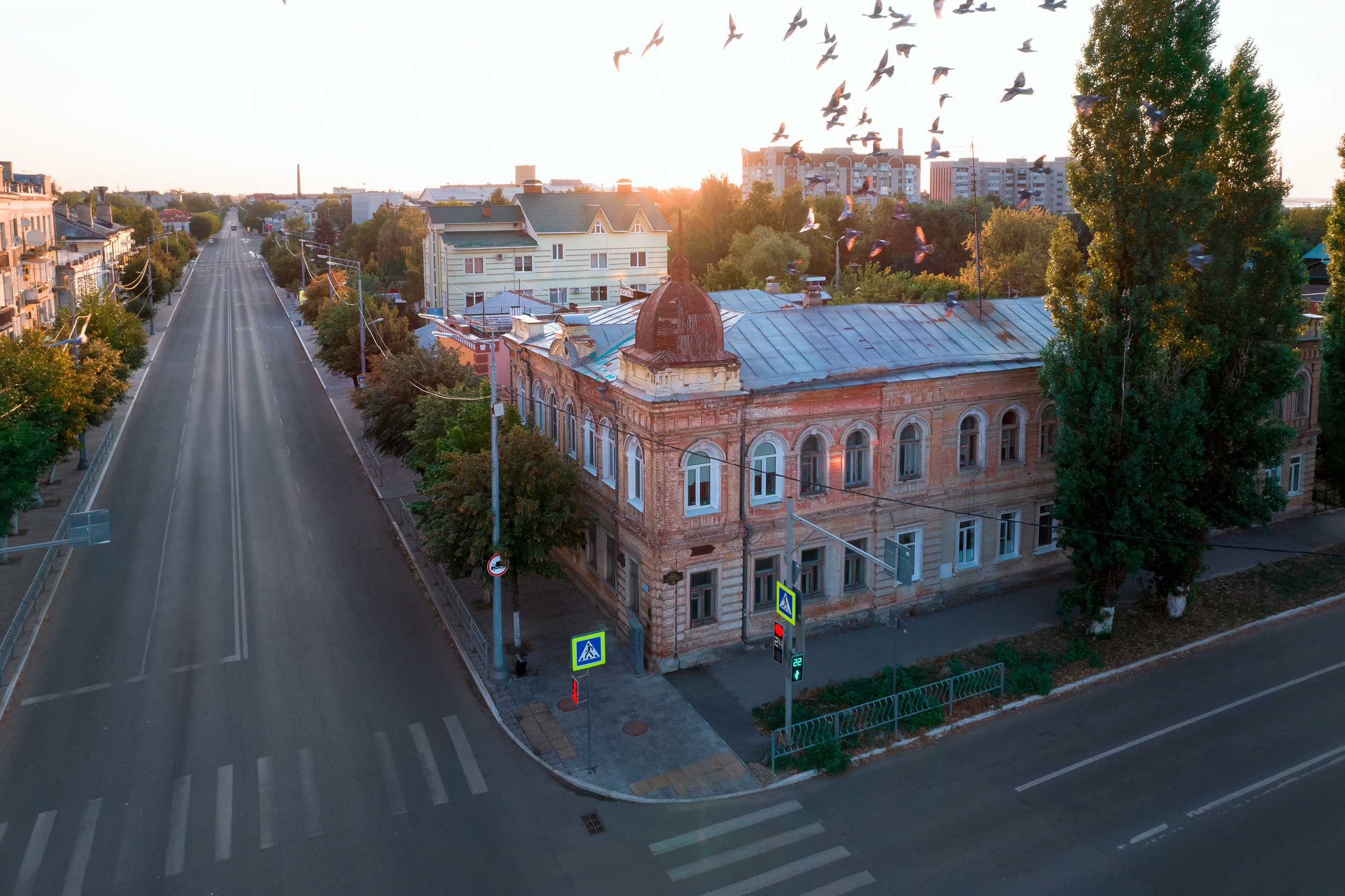 Аэросъёмка в Сызрани, Сызрань на рассвете, красивые фотографии Сызрани, купить фотографии Сызрани