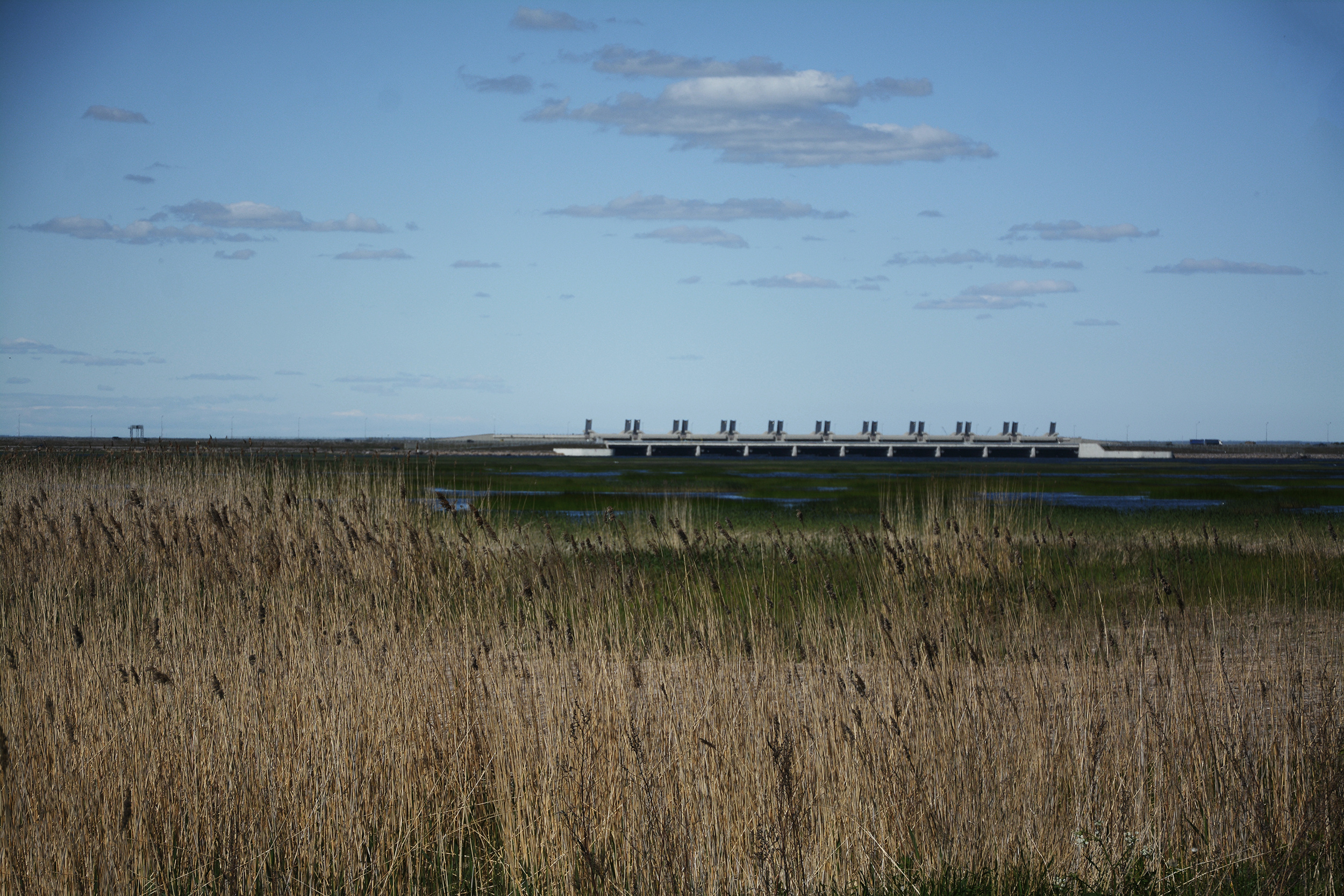 Вид на дамбу из Кронштадта