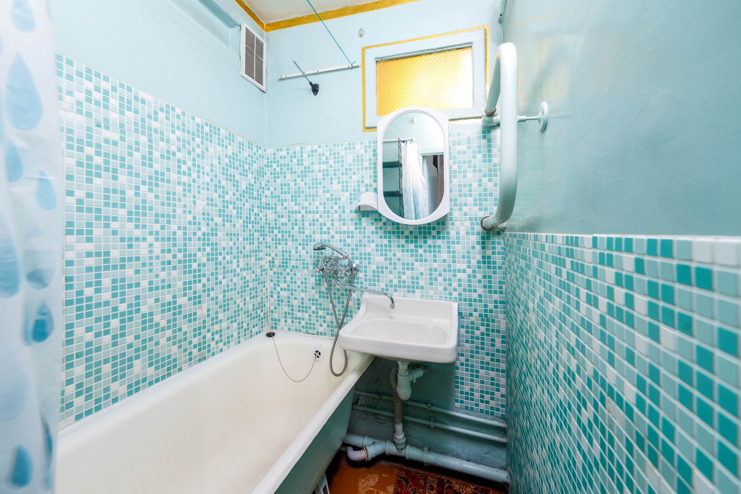 Интерьер ванной под ремонт в однокомнатной квартире