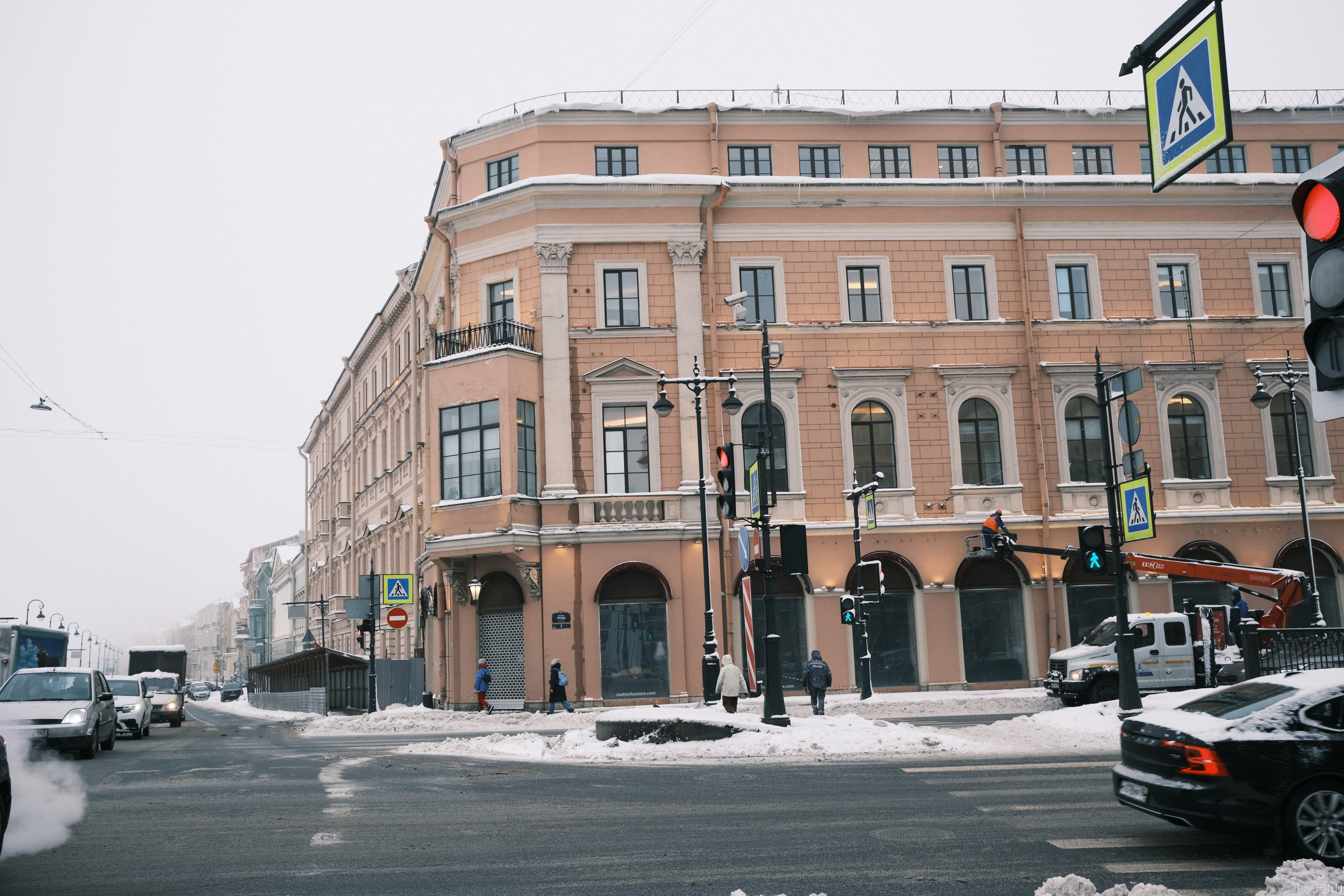 Снег и туман в Санкт-Петербурге. Фотографъ Сергѣевъ. Поймать мгновеніе