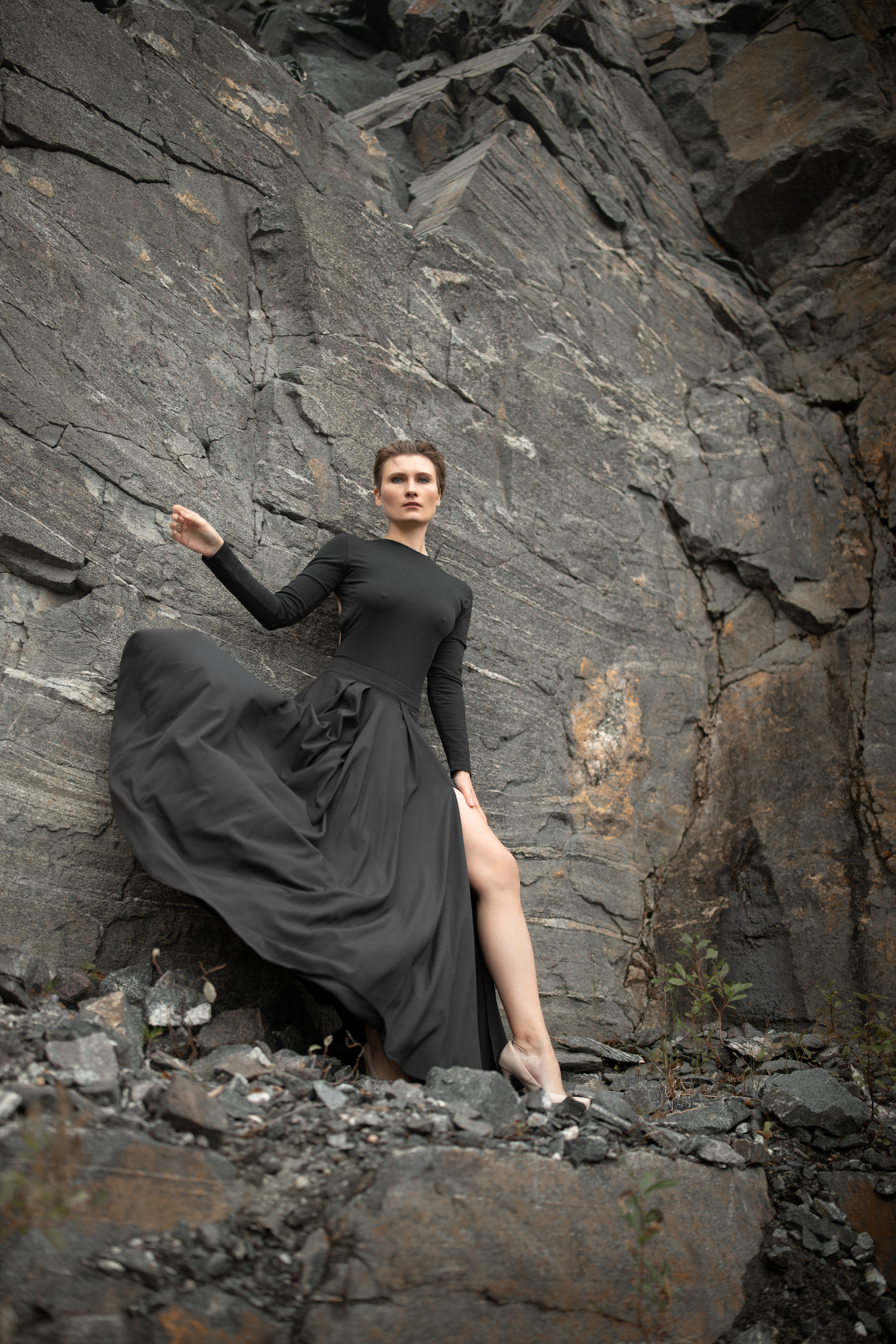 Alexandra. Съёмка в скалах. Фотографы в Кандалакше Олеся и Юрий. Мурманская область, Россия