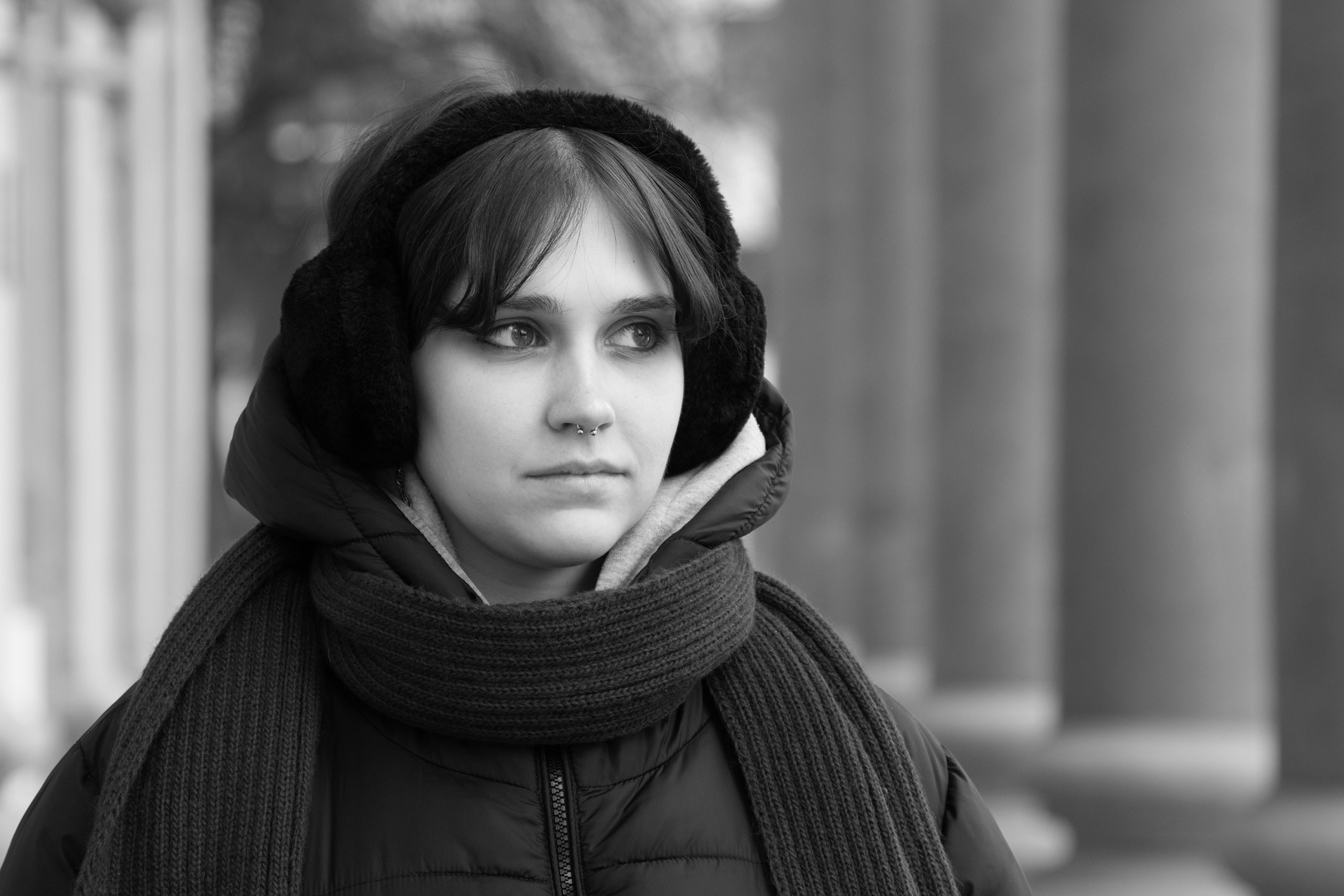 Екатерина. Черно-белый портрет девушки.