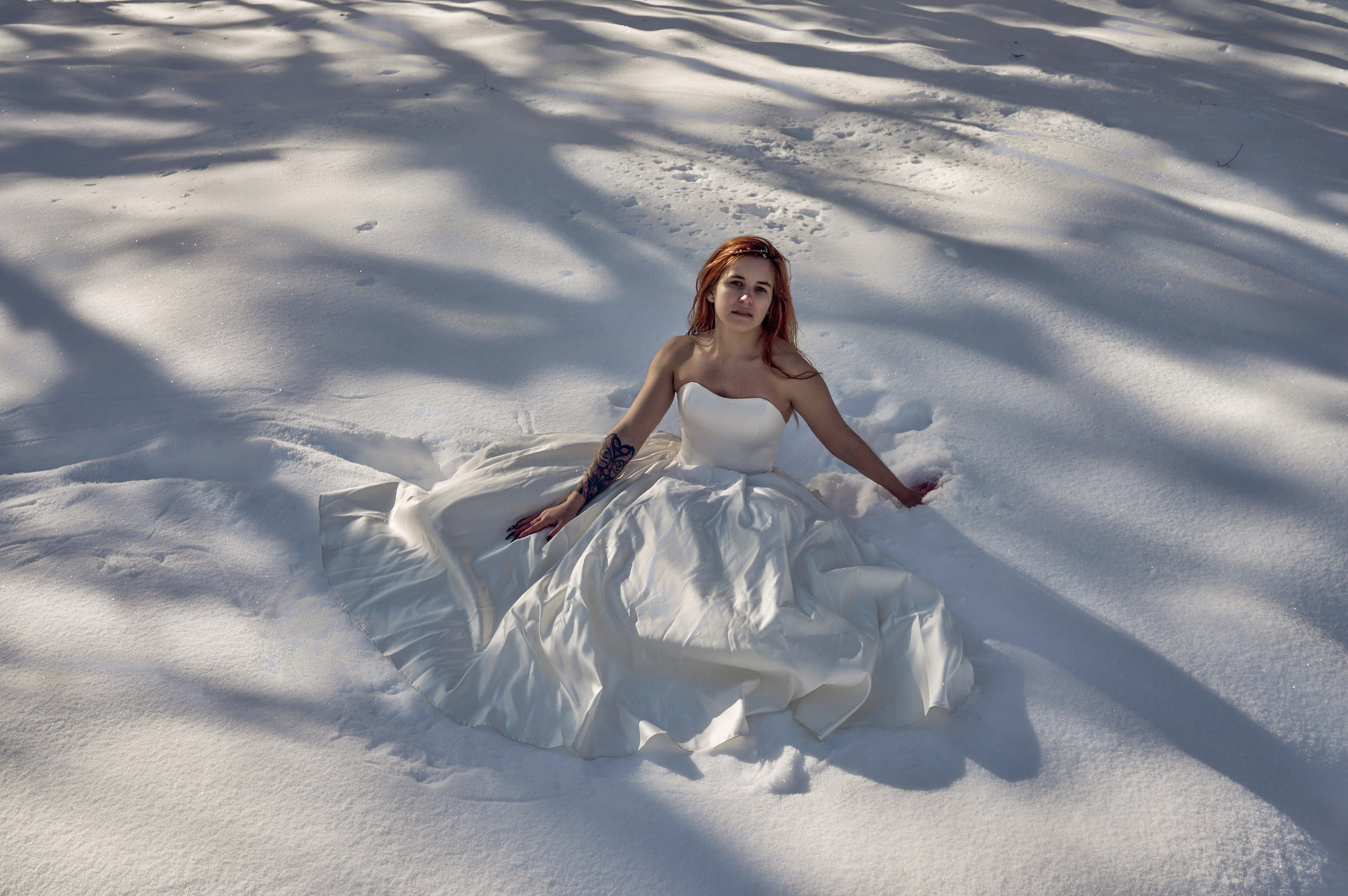 Коммерческая фотосессия в зимнем лесу. Портретный фотограф в Краснодаре Евгений Карпов