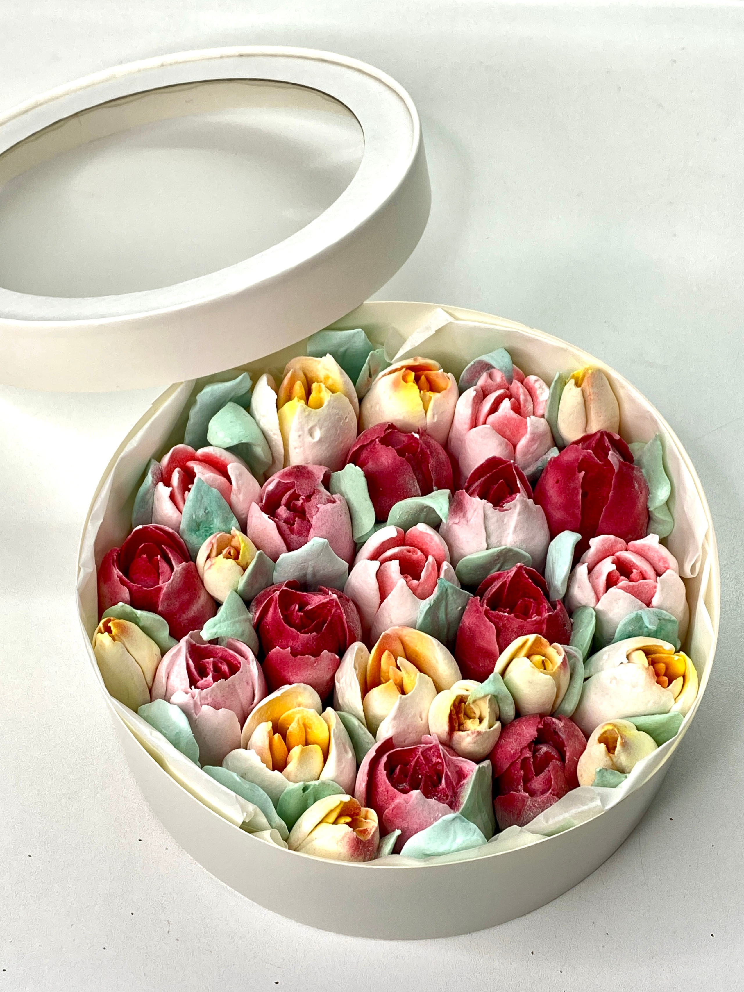 Тюльпаны из зефира в коробке. Katyasugarsugar капкейки, зефир, торты Москва