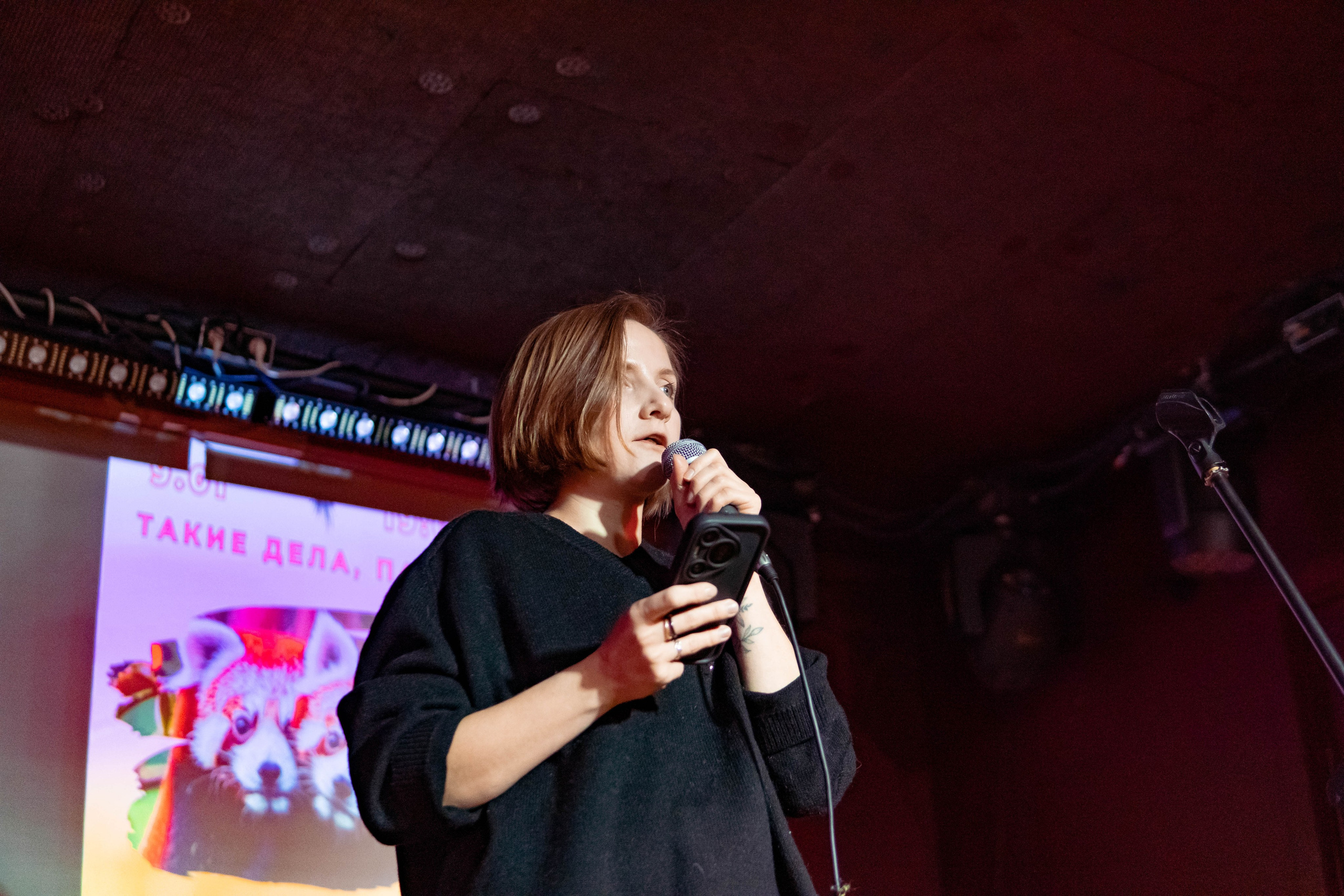 Репортажные фотографии творческого вечера Такие дела, Панда