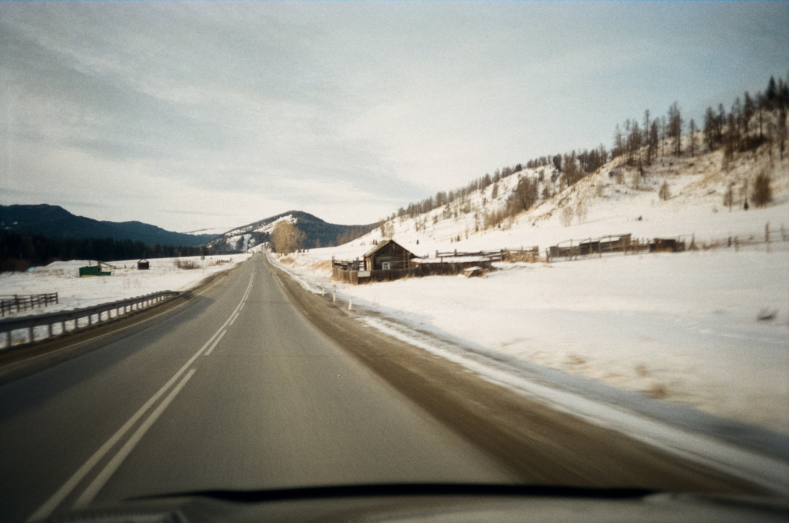 Семинский перевал, дорога из Land Cruser / 19 декабря 2023 года (-18℃)