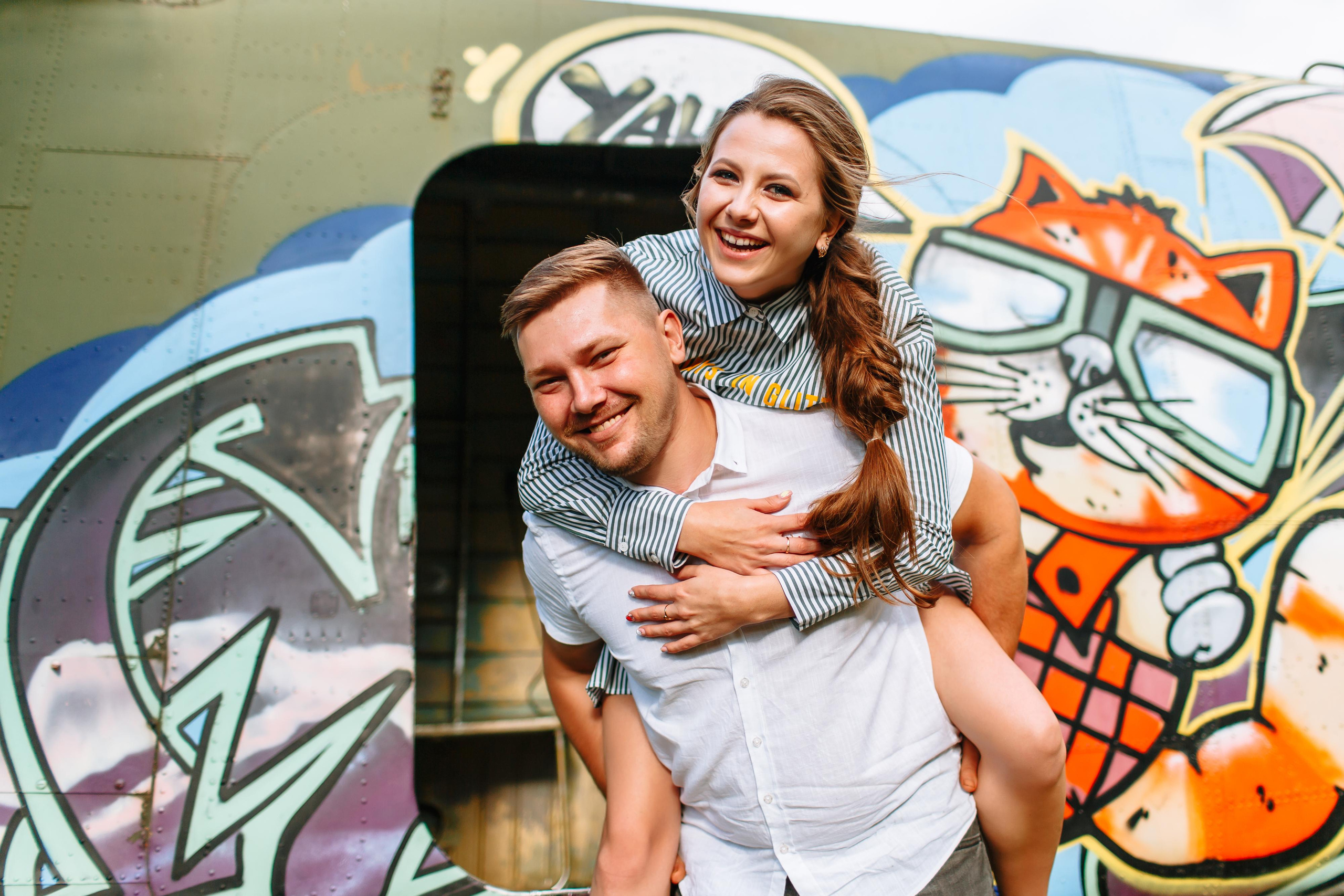 Кристина и Вадим на Богородском аэродроме. Wedding, romantic photo, family holidays. Workshops